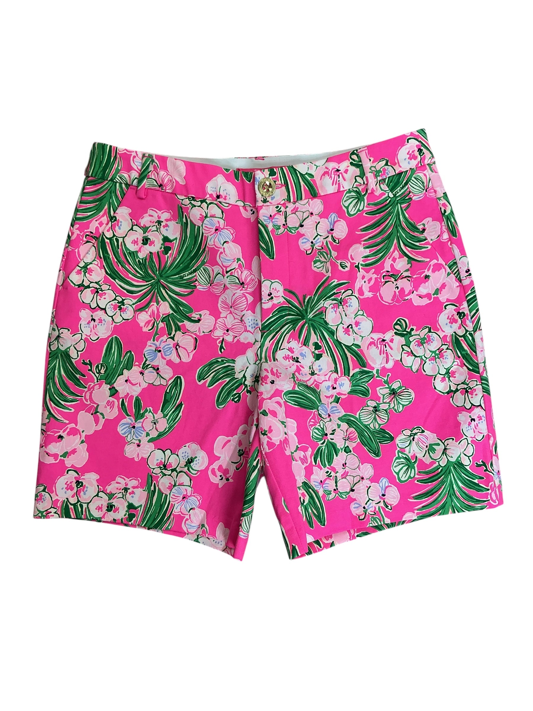Lilly Pulitzer NWT Gretchen High Rise 7” Shorts Roxie Pink Worth A Look - Size 6