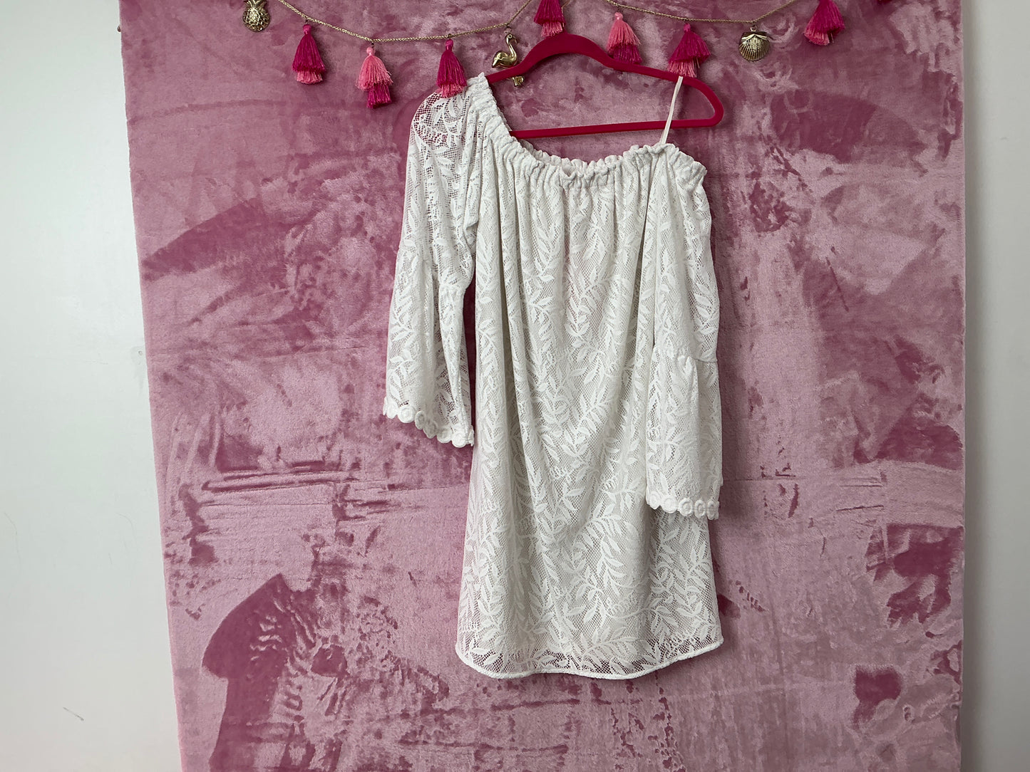 Lilly Pulitzer NWT Nevie Dress Resort White Swirling Leaf Lilly Lace - Size S