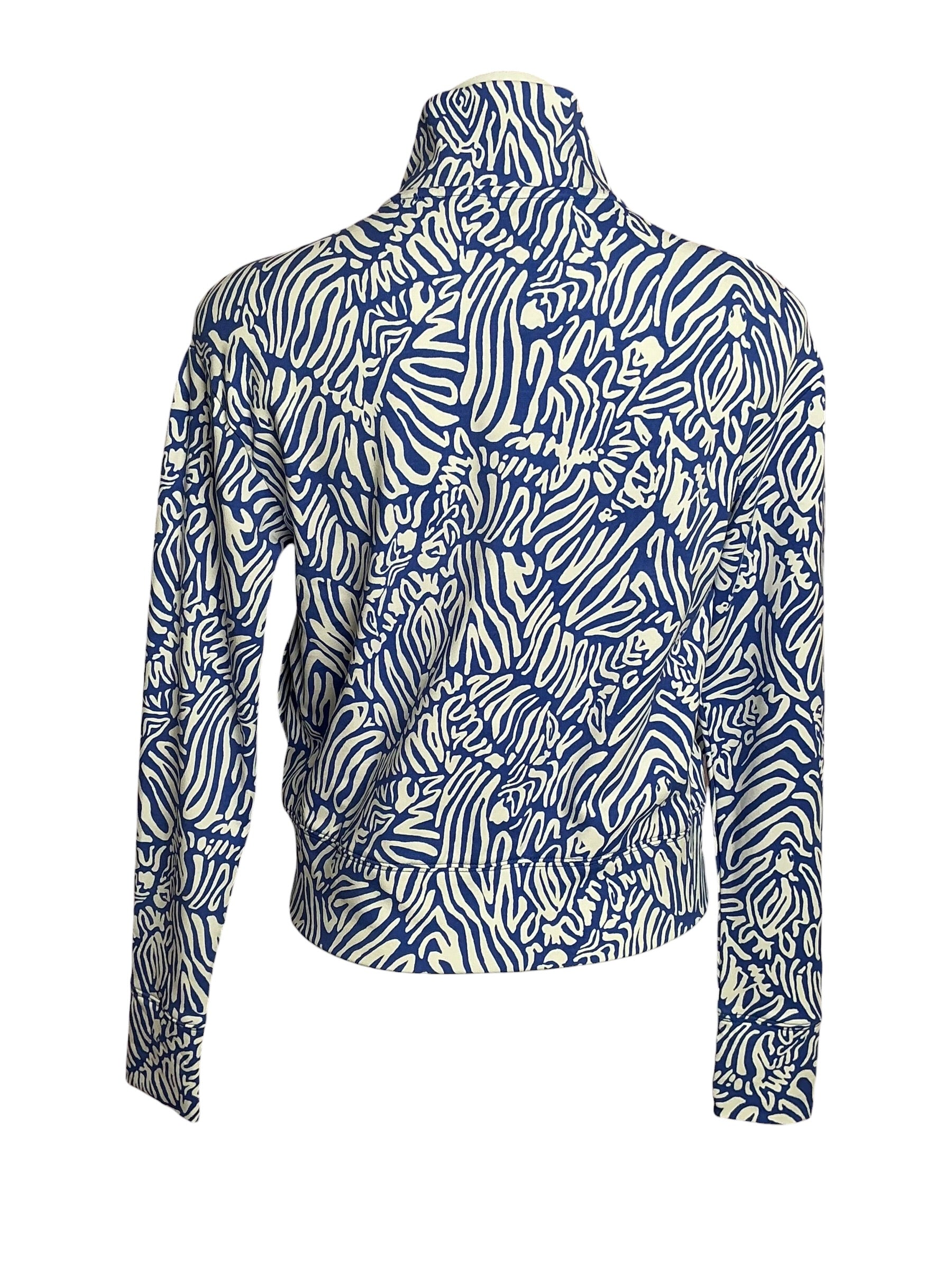 Lilly Pulitzer Wrenley UPF 50+ Zip-Up Jacket Martinique Blue Zee Bebe - Size XXS