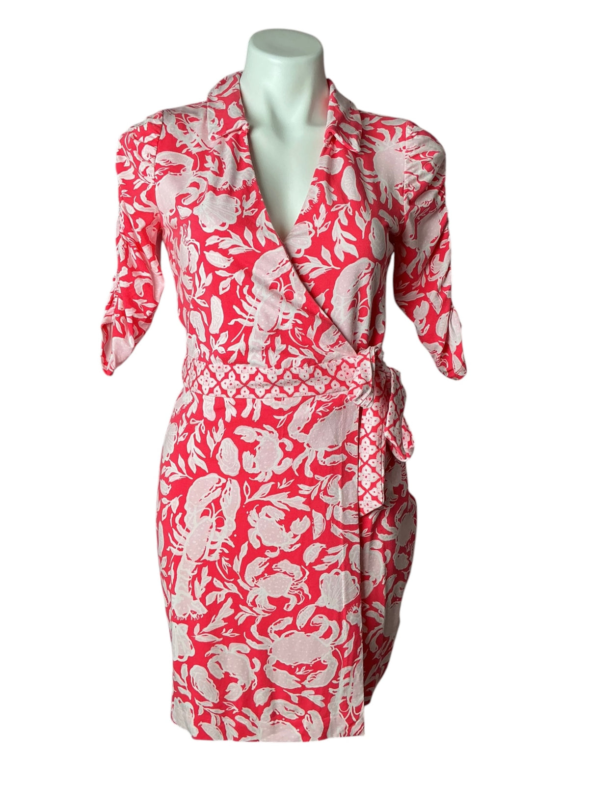 Lilly Pulitzer Ibby Skirted Romper Cane Coral Crab Collab - Size S