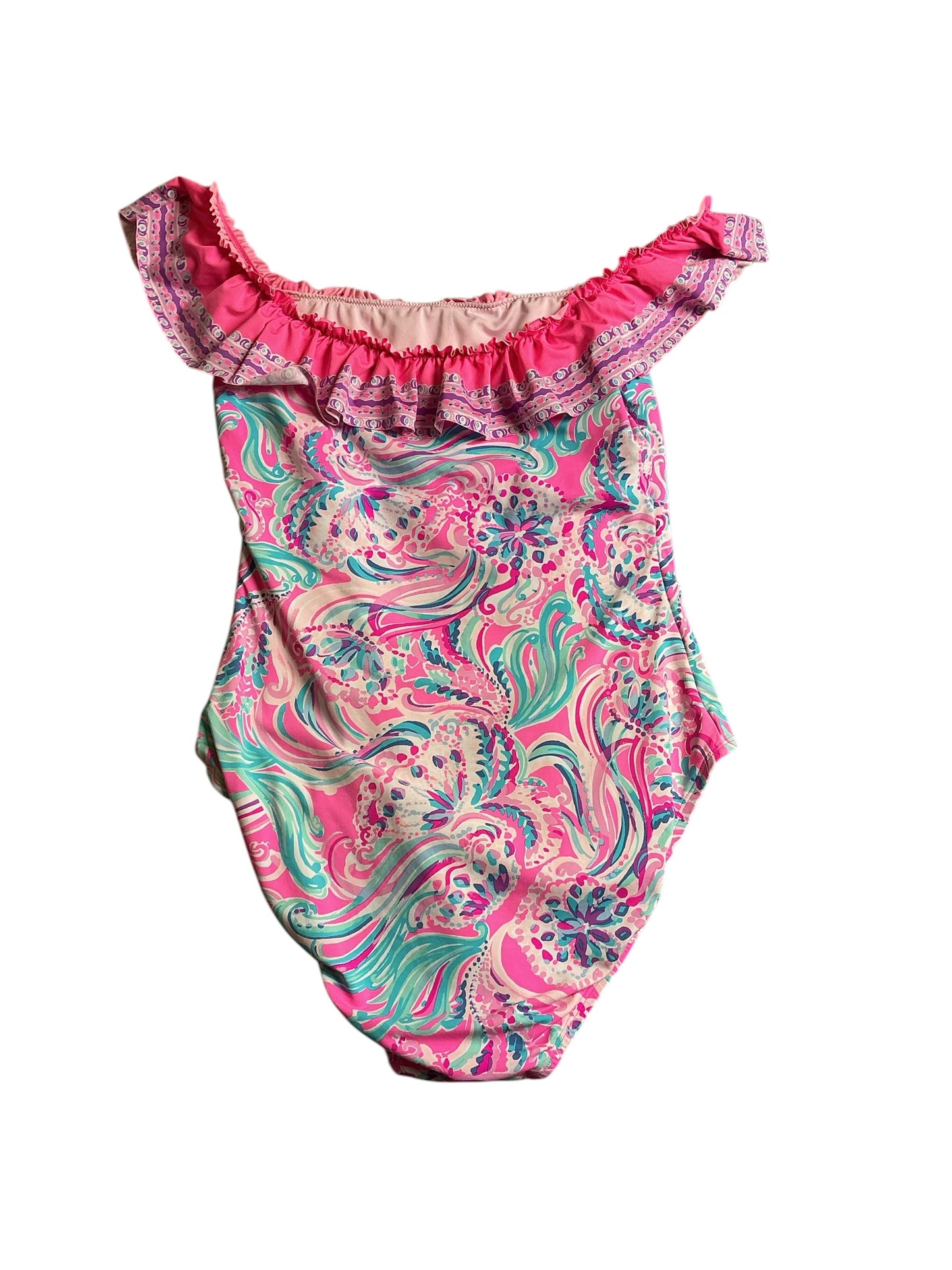 Lilly Pulitzer Fiesta One Piece Swimsuit Prosecco Pink Don't Be Jelly - Size 14