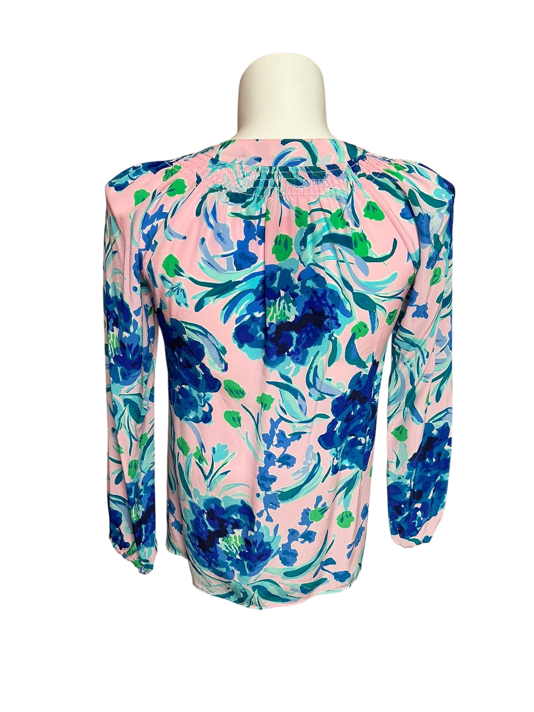 Lilly Pulitzer Elsa Silk Top Pink Tropics Sweet Pea - Size S
