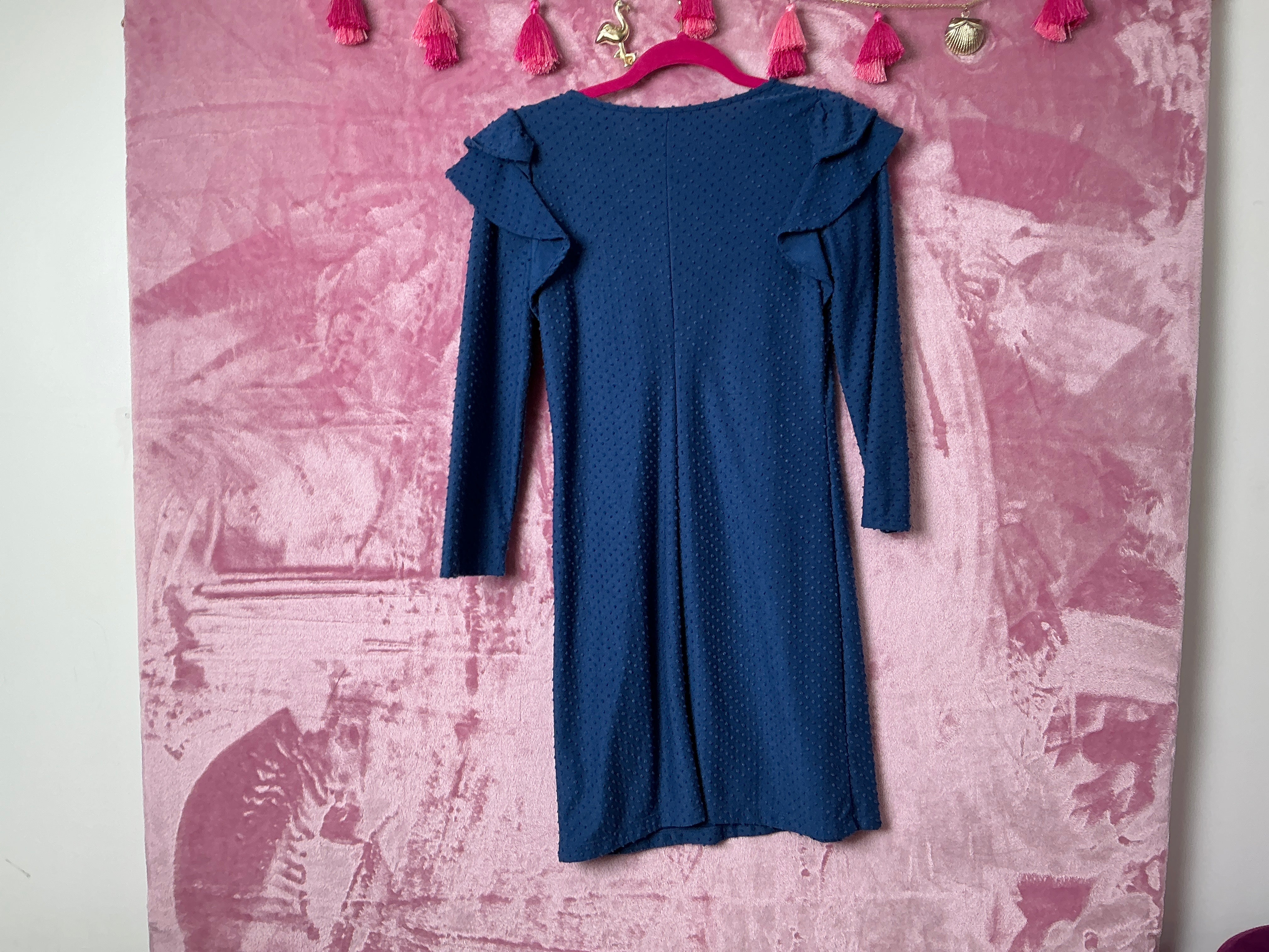 Lilly Pulitzer Pheby Dress - Oyster Bay Navy Cozy Knit Swiss Dot - Size XS