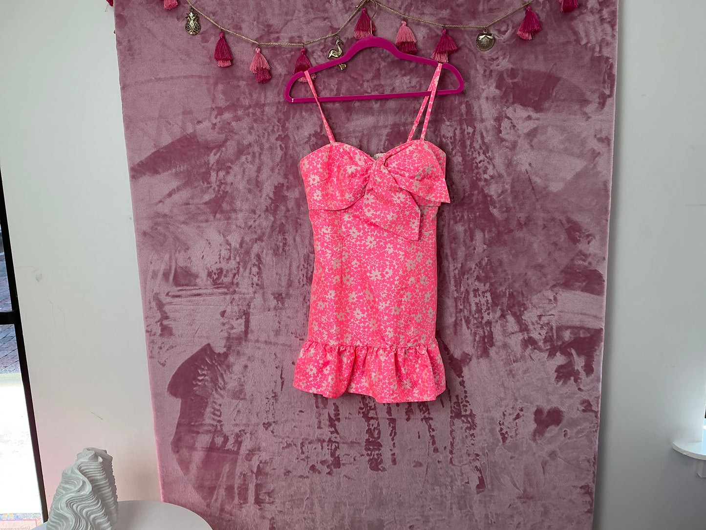 Lilly Pulitzer Romper NWT - Sutton Skirted Romper - Roxie Pink - Baby Blues Jacquard - Size 4