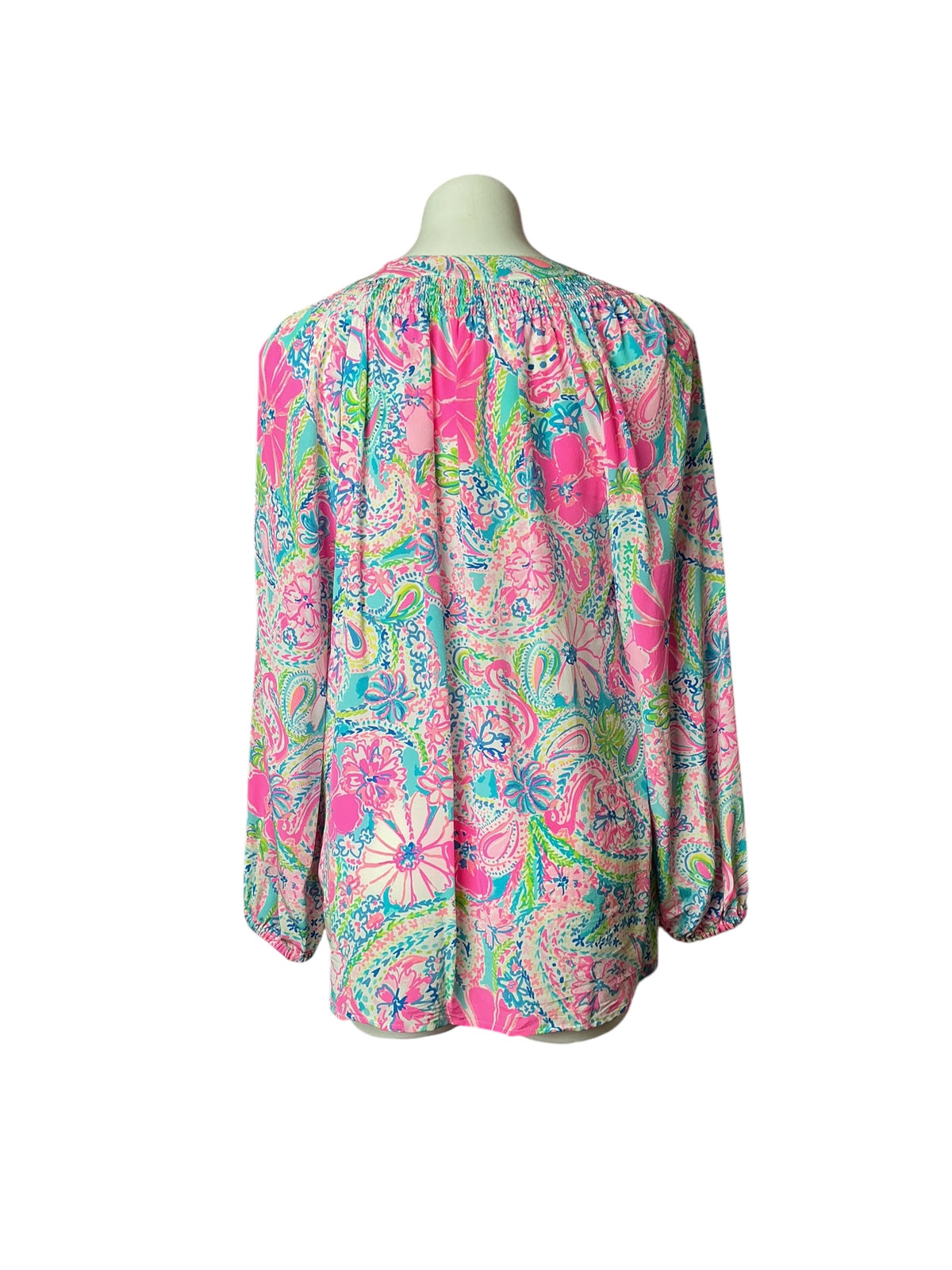 Lilly Pulitzer Elsa Silk Top Flock Full of Fun - Size L