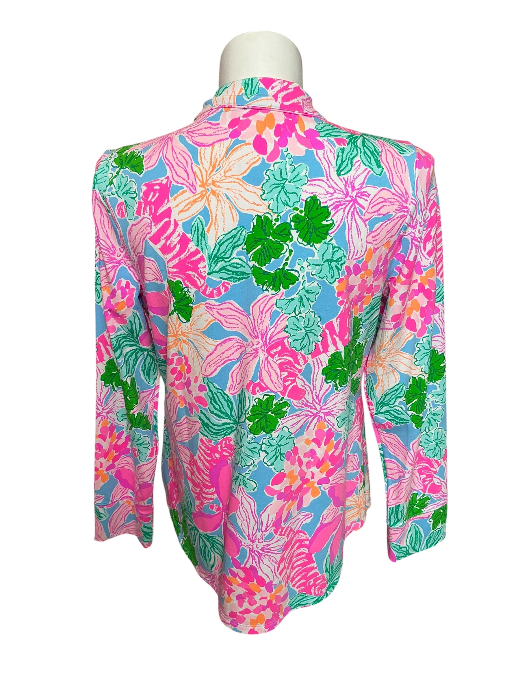 Lilly Pulitzer Leona UPF 50+ Full Zip-Up Jacket Lil Soiree All Day - Size XL