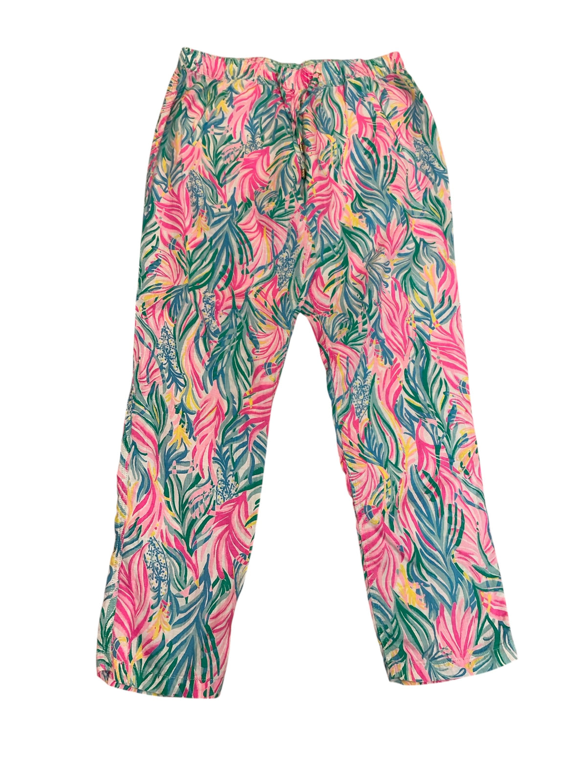 Lilly Pulitzer Taron Linen Pants Sea Turtle Soiree - Size L