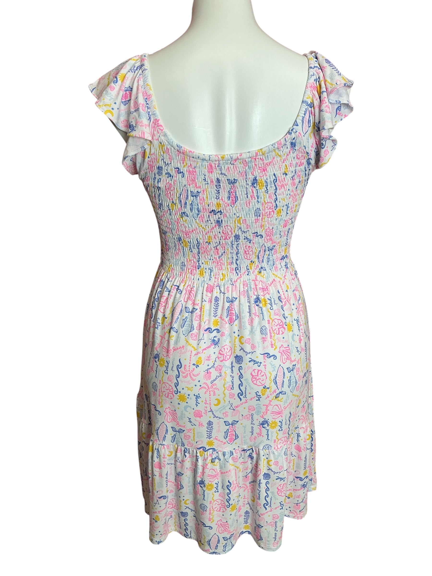 Lilly Pulitzer Jilly Smocked Dress Multi Summer Serenade - Size M