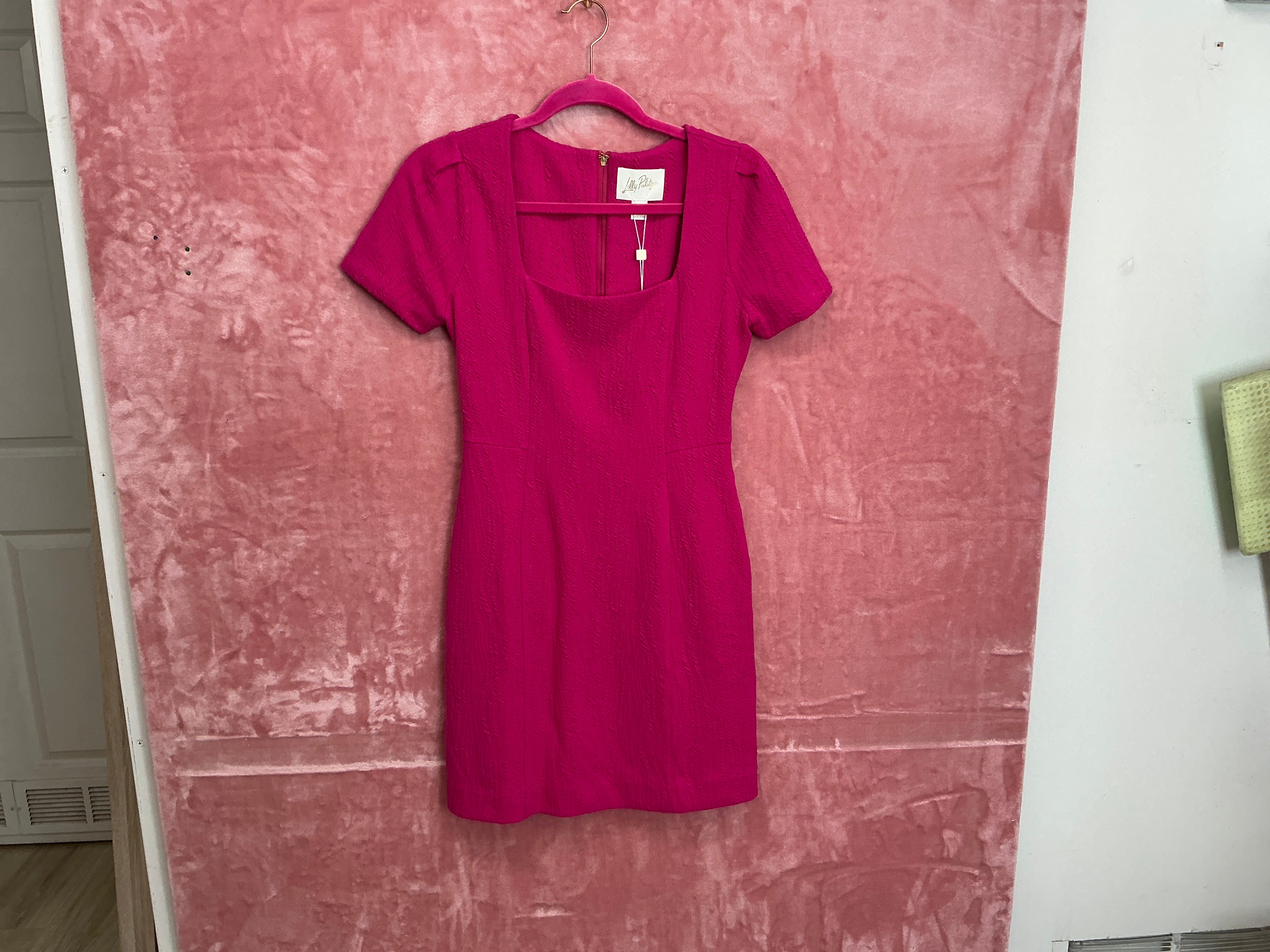 Lilly Pulitzer Brinley Stretch Shift Dress NWT, Mystique Pink ,Wavy Knit Jacquard Size XS