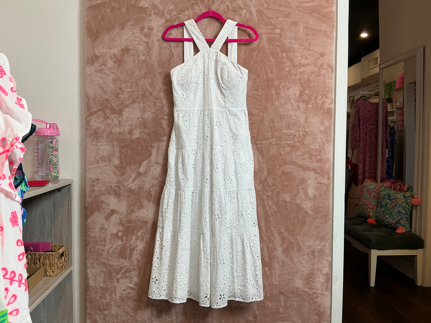 Lilly Pulitzer NWT Jenette Eyelet Halter Resort Dress White Sealife Eyelet - Size 2