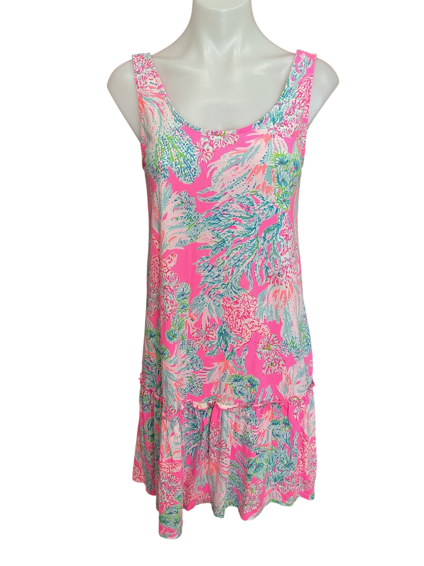 Lilly Pulitzer Skyelar Tank Dress Prosecco Pink Seaing Things - Size XS
