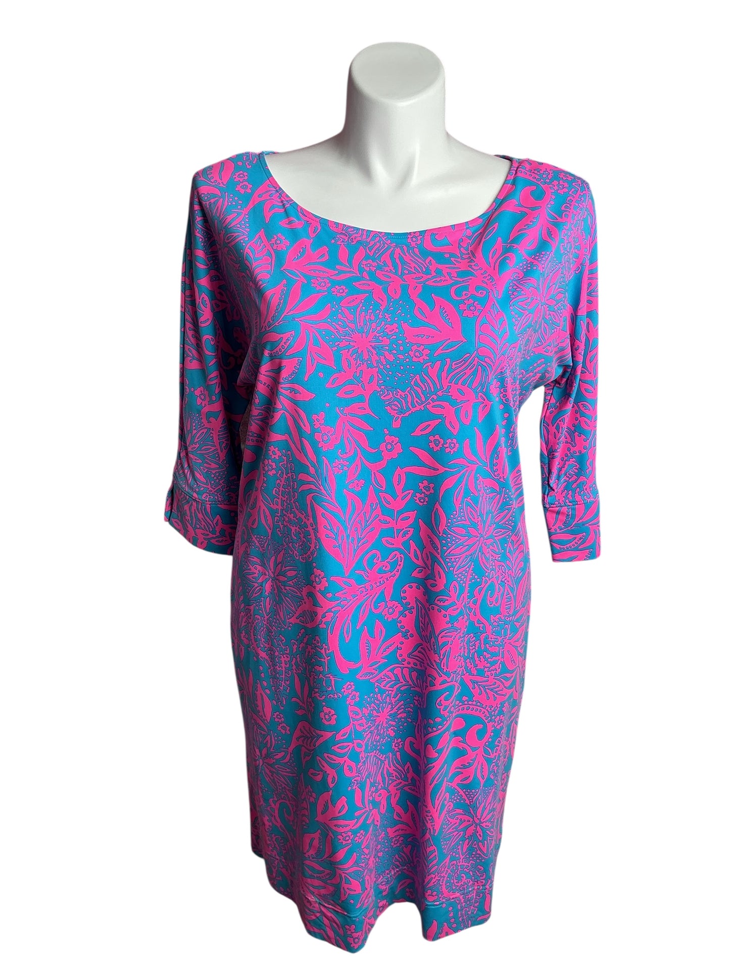Lilly Pulitzer- NWTBraedyn UPF 50+ Dress Aura Pink Leaf An Impression Size L