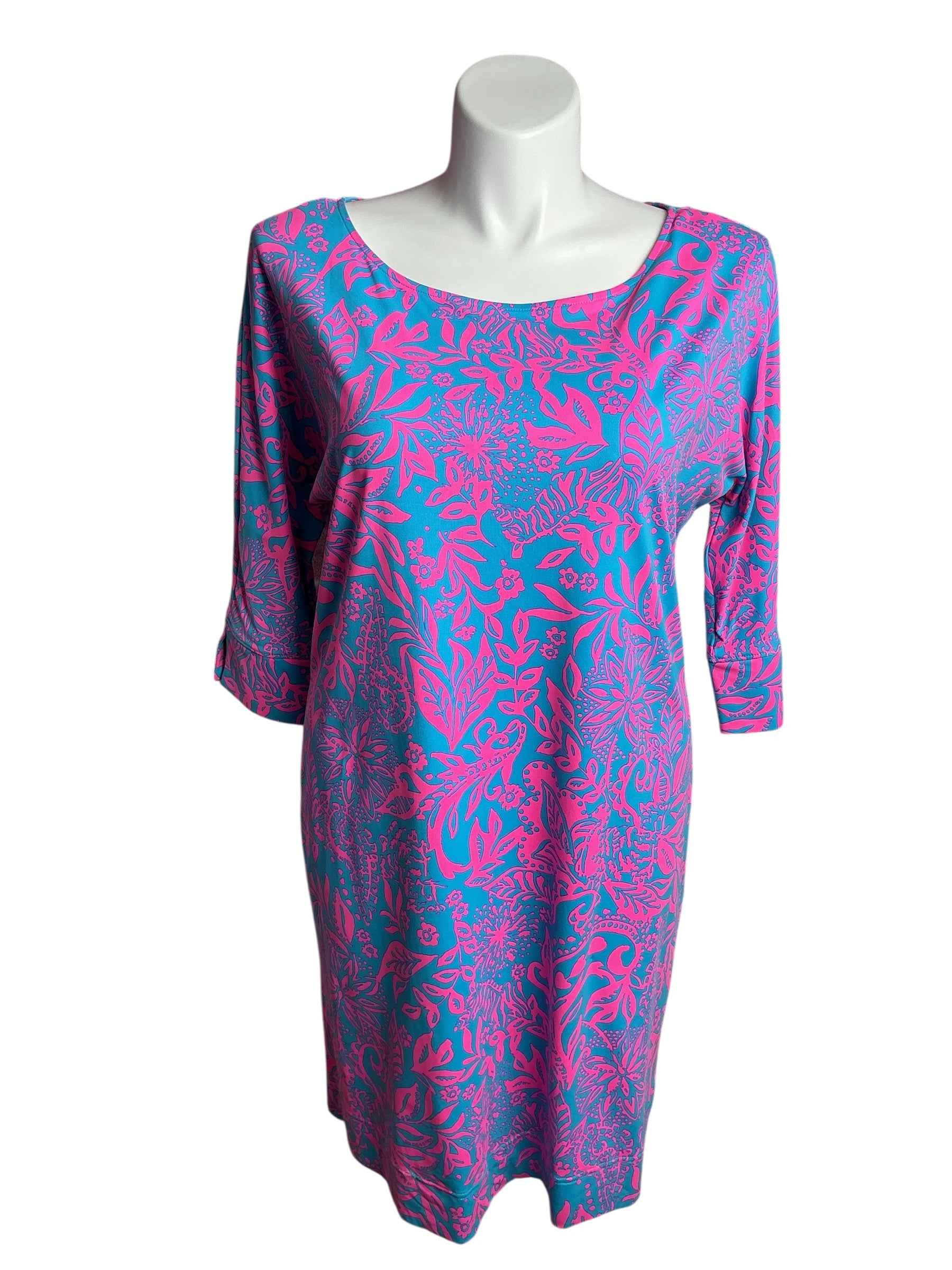 Lilly Pulitzer- NWTBraedyn UPF 50+ Dress Aura Pink Leaf An Impression Size L
