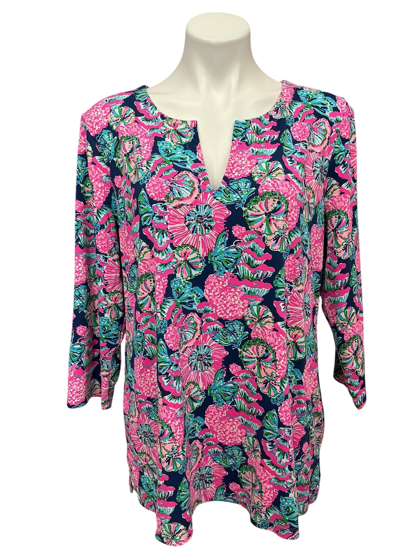 Lilly Pulitzer Karina Tunic Top Shroom With A View - Size XL