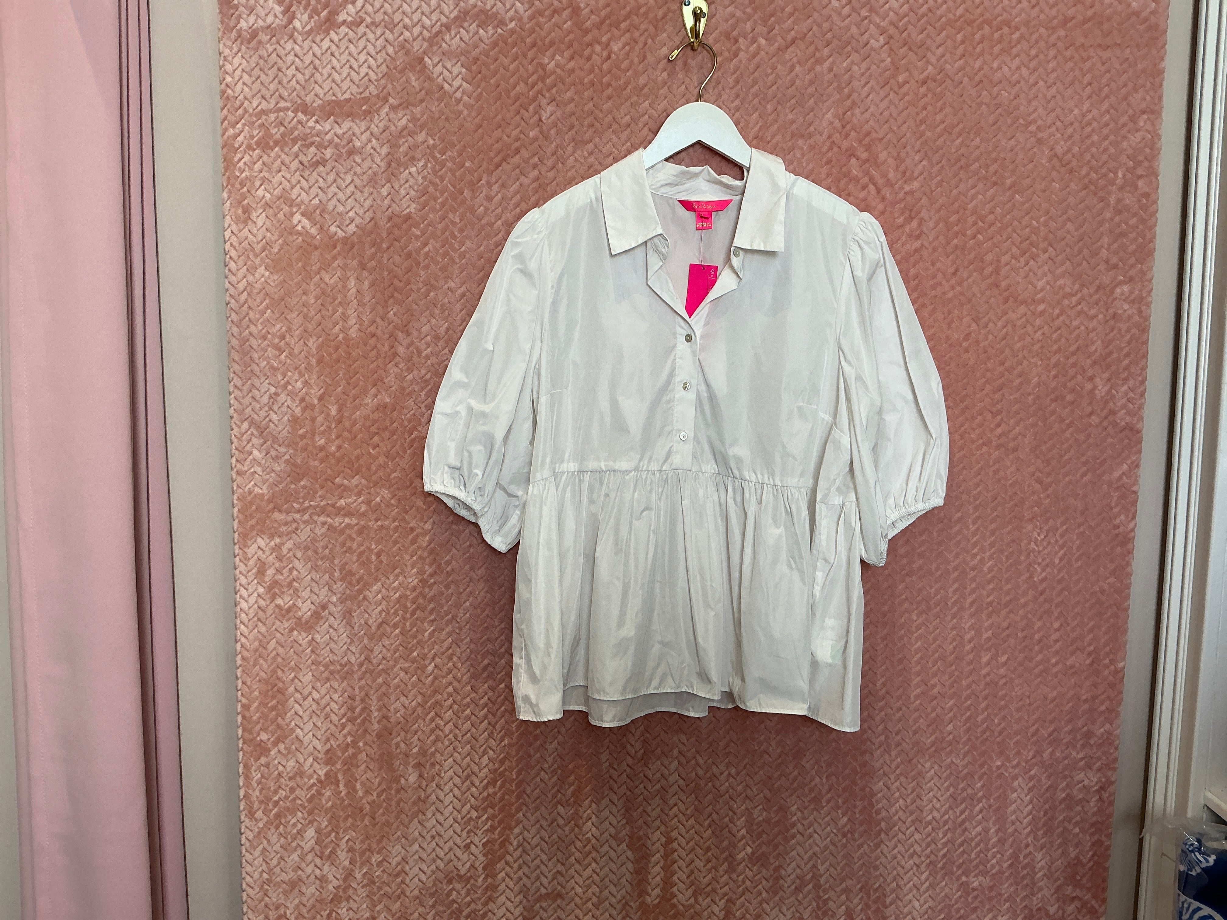 Lilly Pulitzer Top NWT - Crissa Short Sleeve Top - Resort White - Size XL