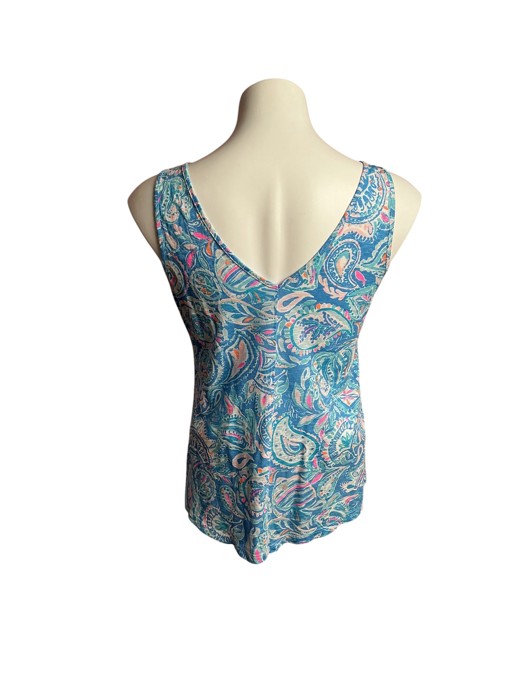 Lilly Pulitzer- Gigi Tank Top Zanzibar Blue Fish Kiss Size S