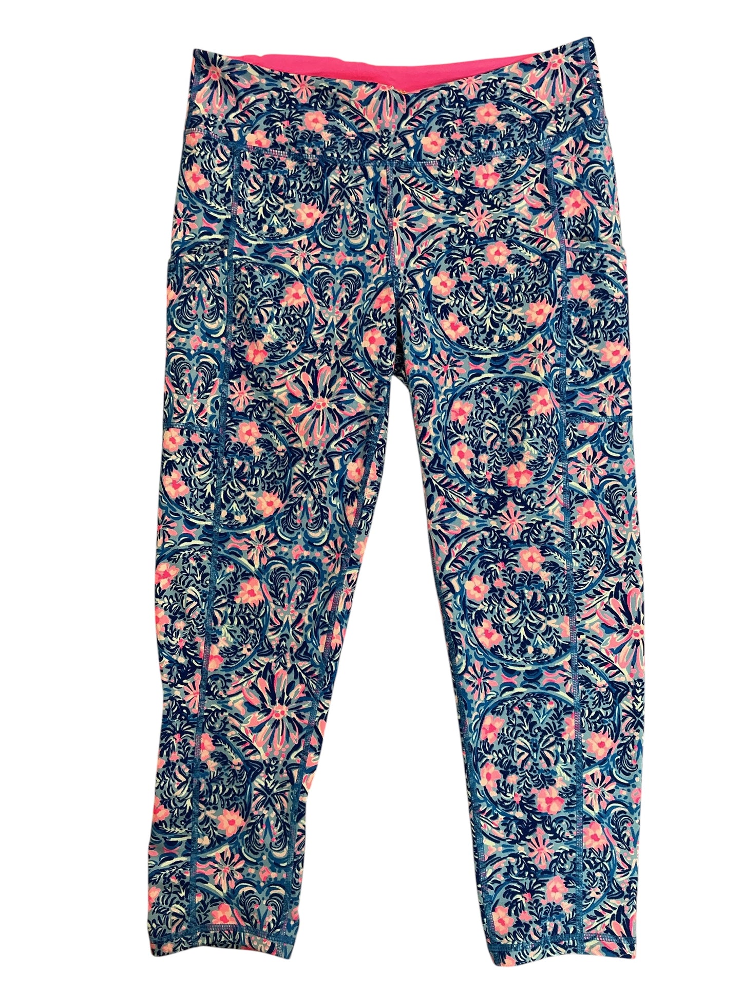 Lilly Pulitzer Weekender Midi Leggings Blue Peri Takin It Easy - Size L