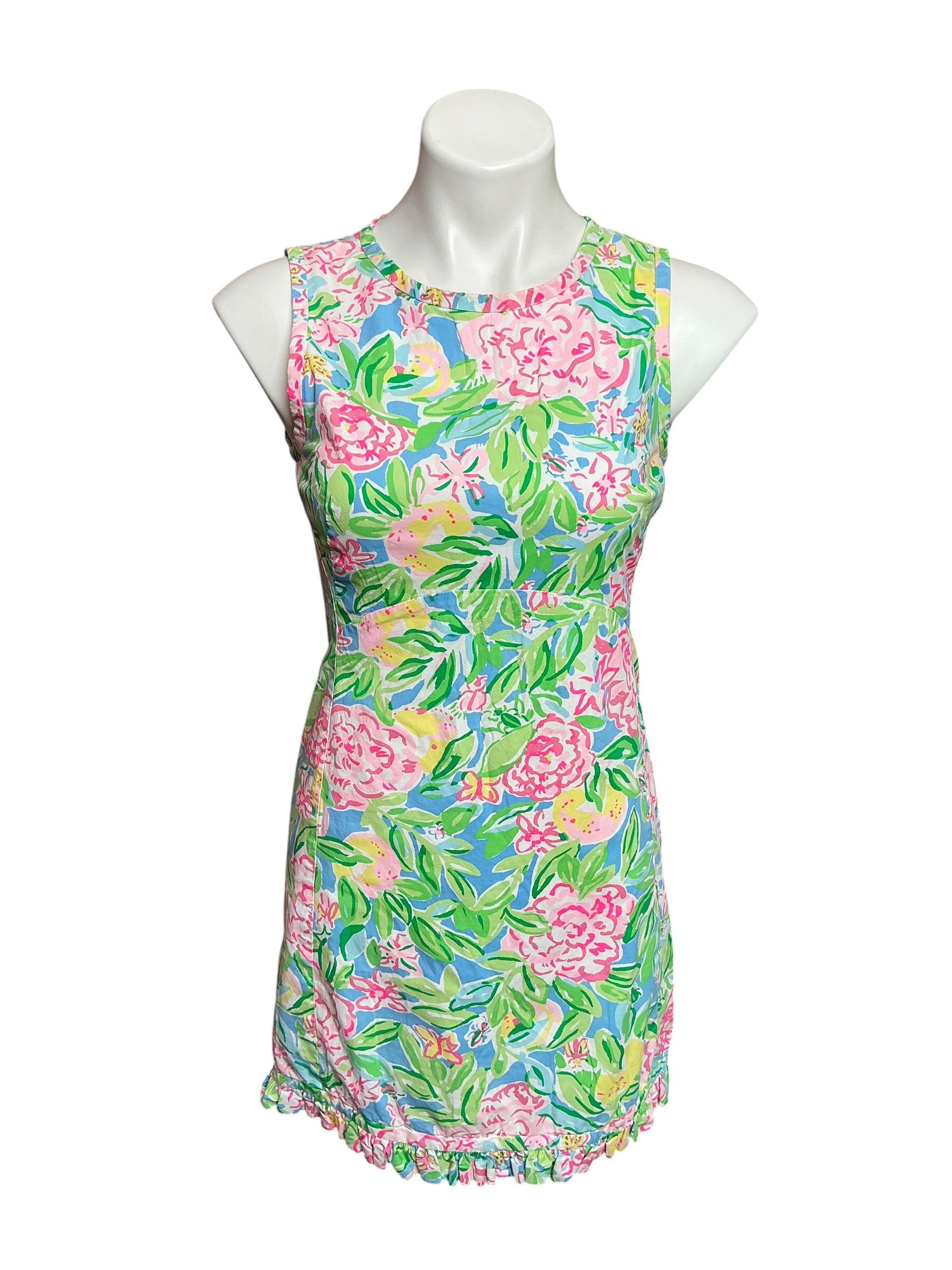 Lilly Pulitzer Poppy Stretch Cotton Shift Multi Grove Garden - Size 00