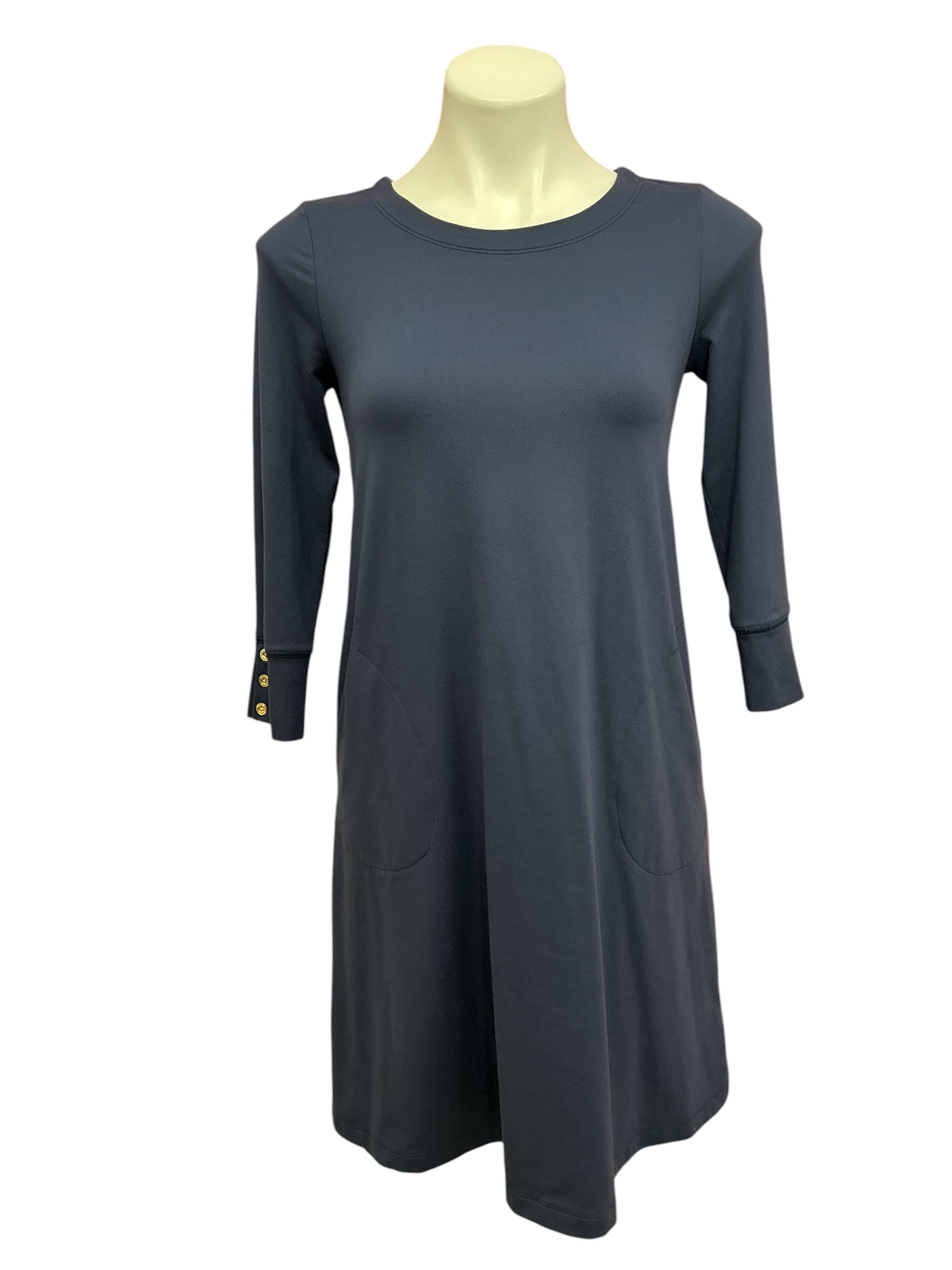 Lilly Pulitzer Solia Downtime Jersey Dress True Navy - Size XS