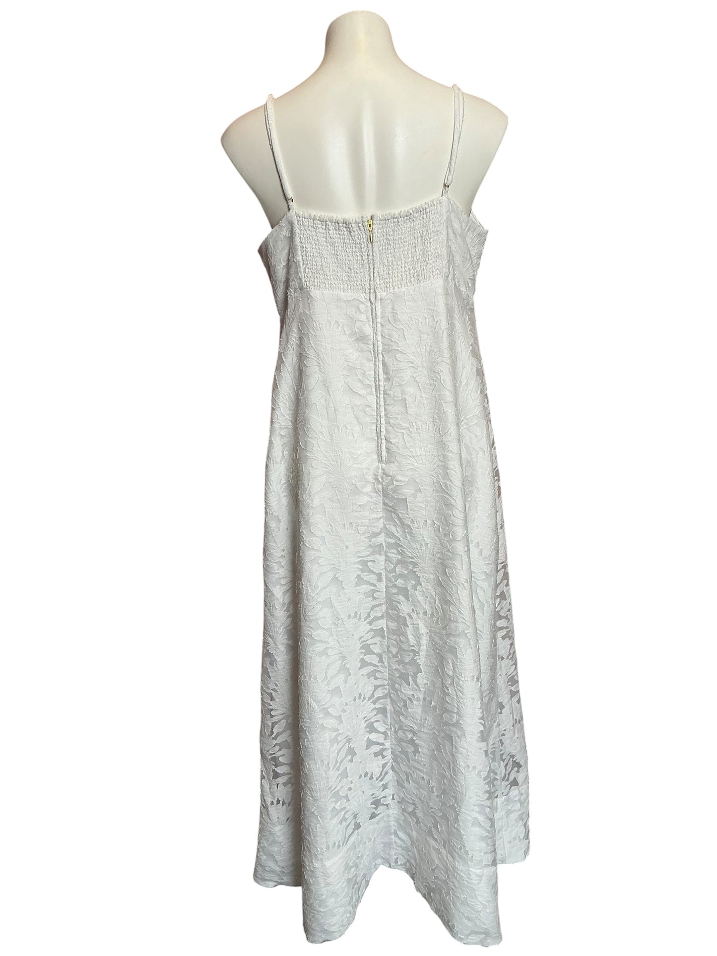 Lilly Pulitzer Sarahlynne Maxi Dress Resort White Stacked Palm Burnout - Size 16