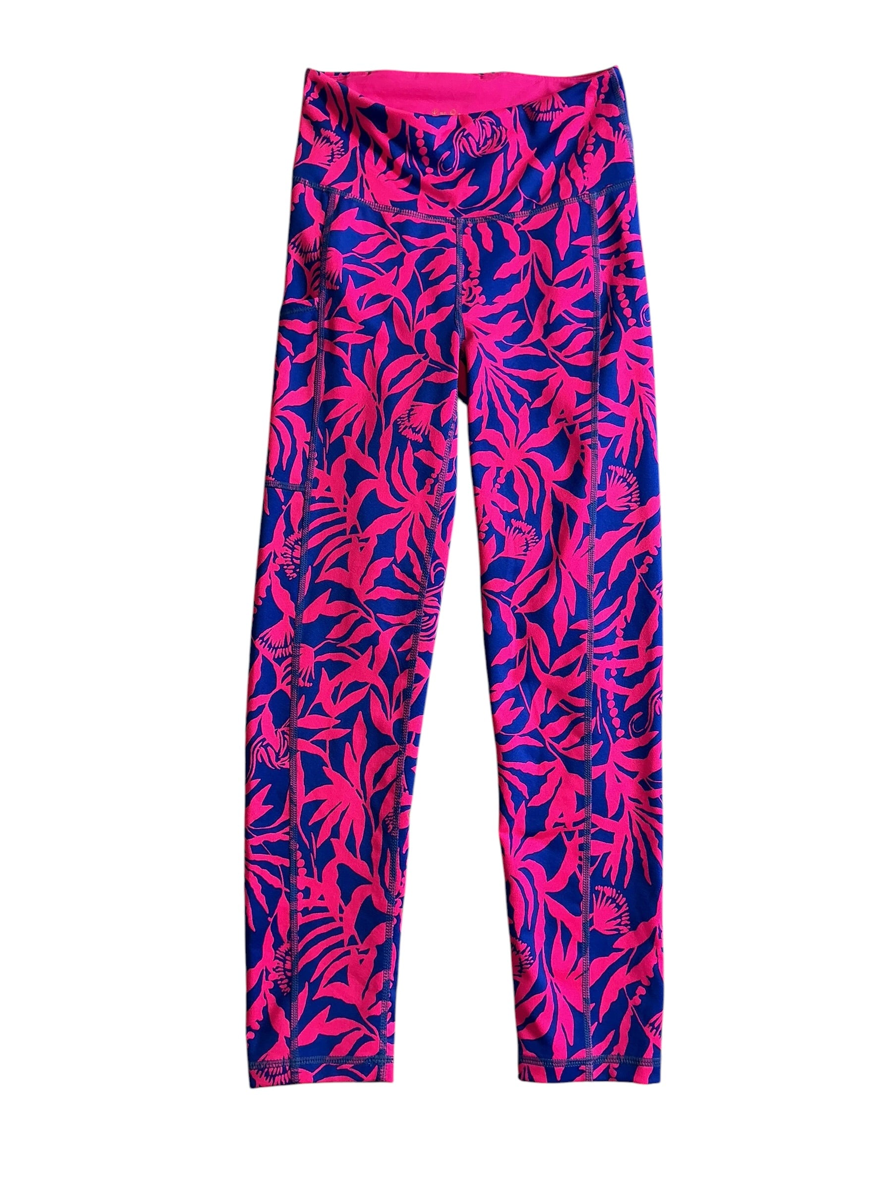 Lilly Pulitzer Luxletic Weekender High Rise Midi Leggings - Pink Grenadine Flocking To Paradise - Size XS