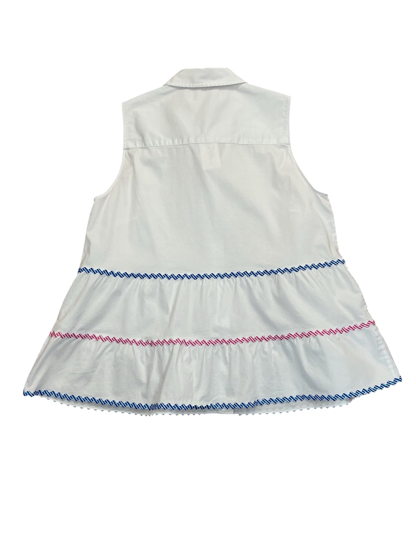 Lilly Pulitzer Breah Sleeveless Button Down Top Resort White - Size 12