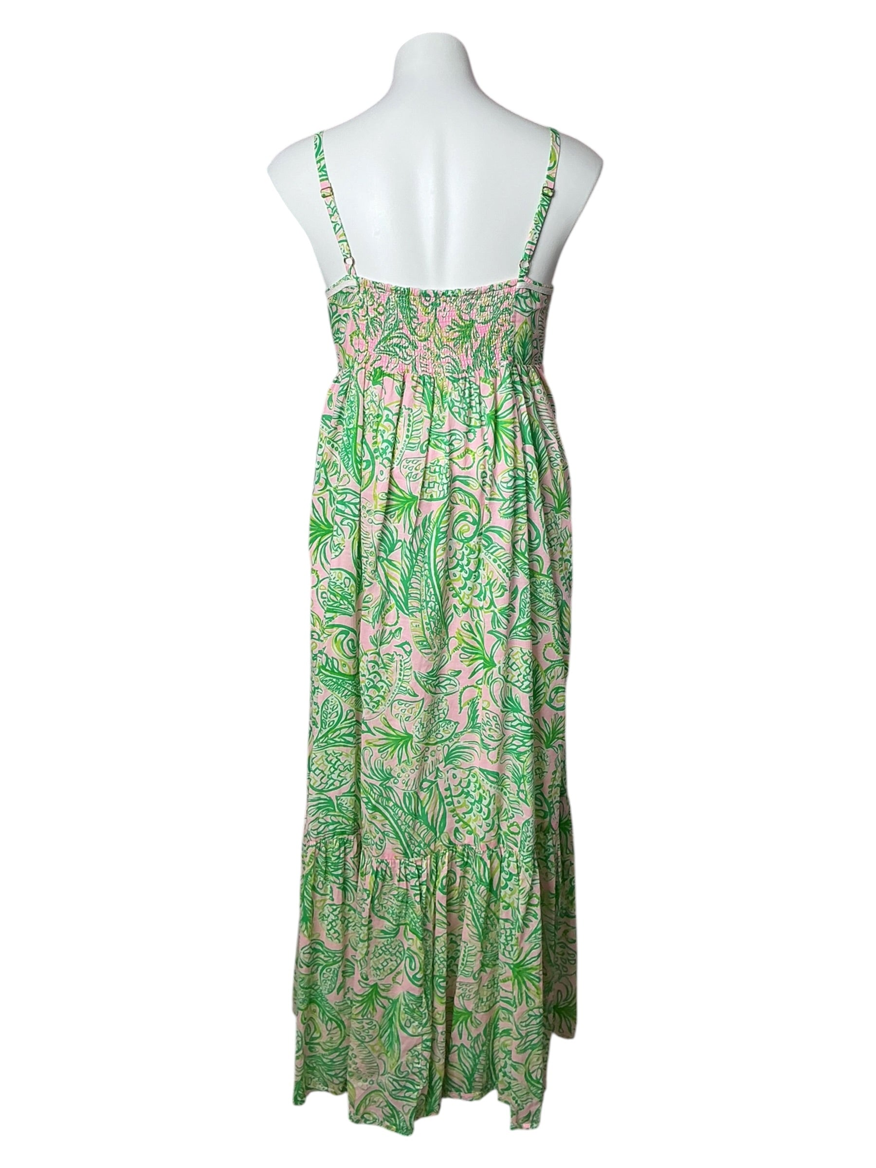 Lilly Pulitzer Heidi Cotton Maxi Dress Fins and Flippers - Size 8