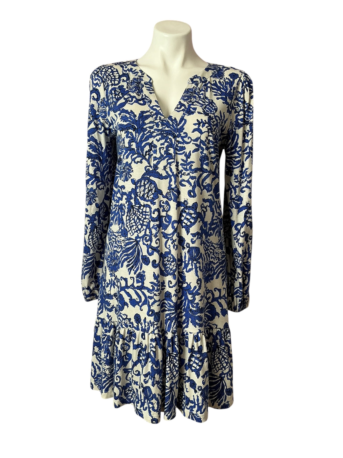 Lilly Pulitzer Alyssa Long Sleeve Dress Deeper Coconut Ride With Me - Size S