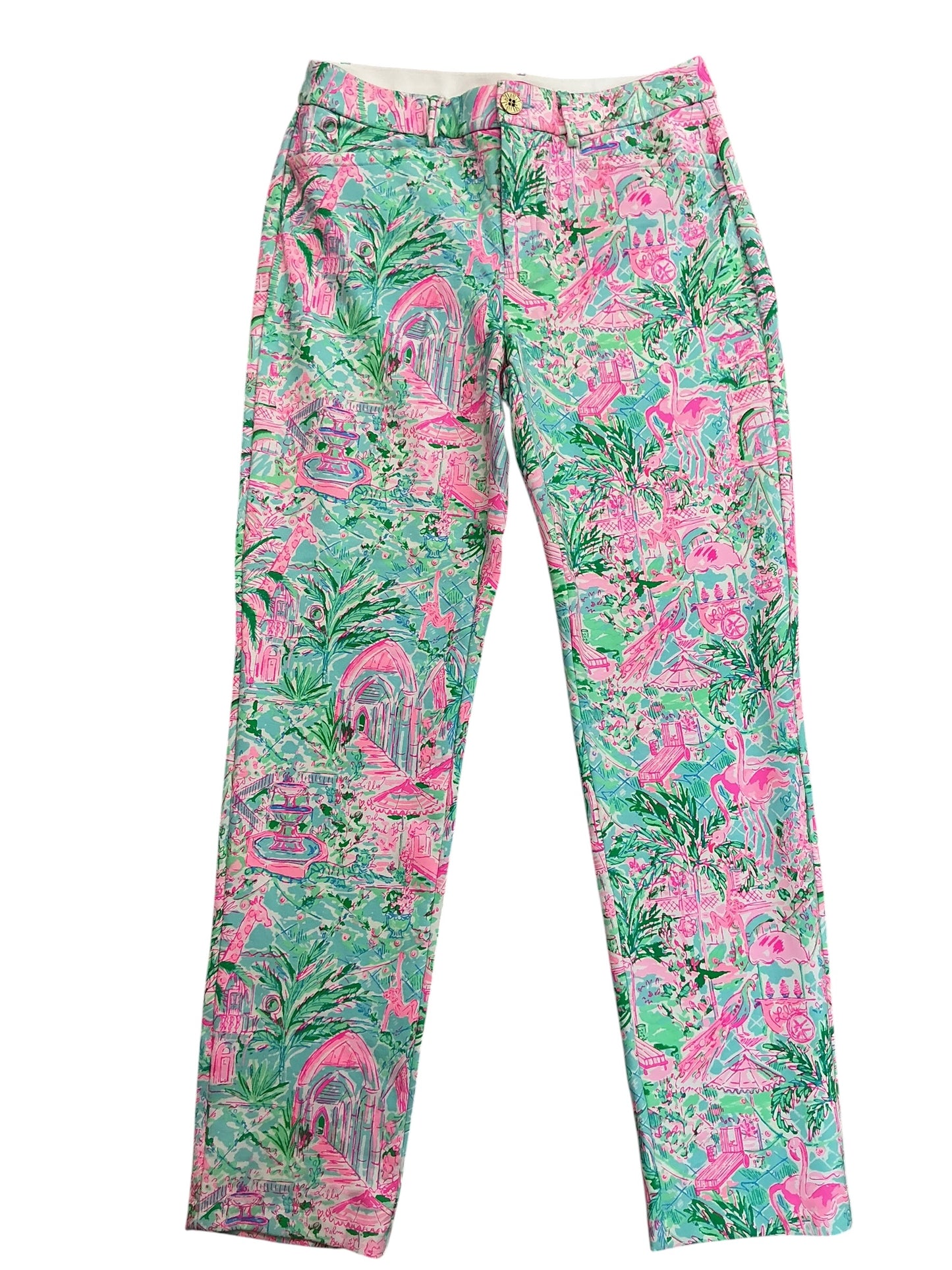 Lilly Pulitzer Kelly Knit Pants Bali Blue Spotted On Worth - Size 6