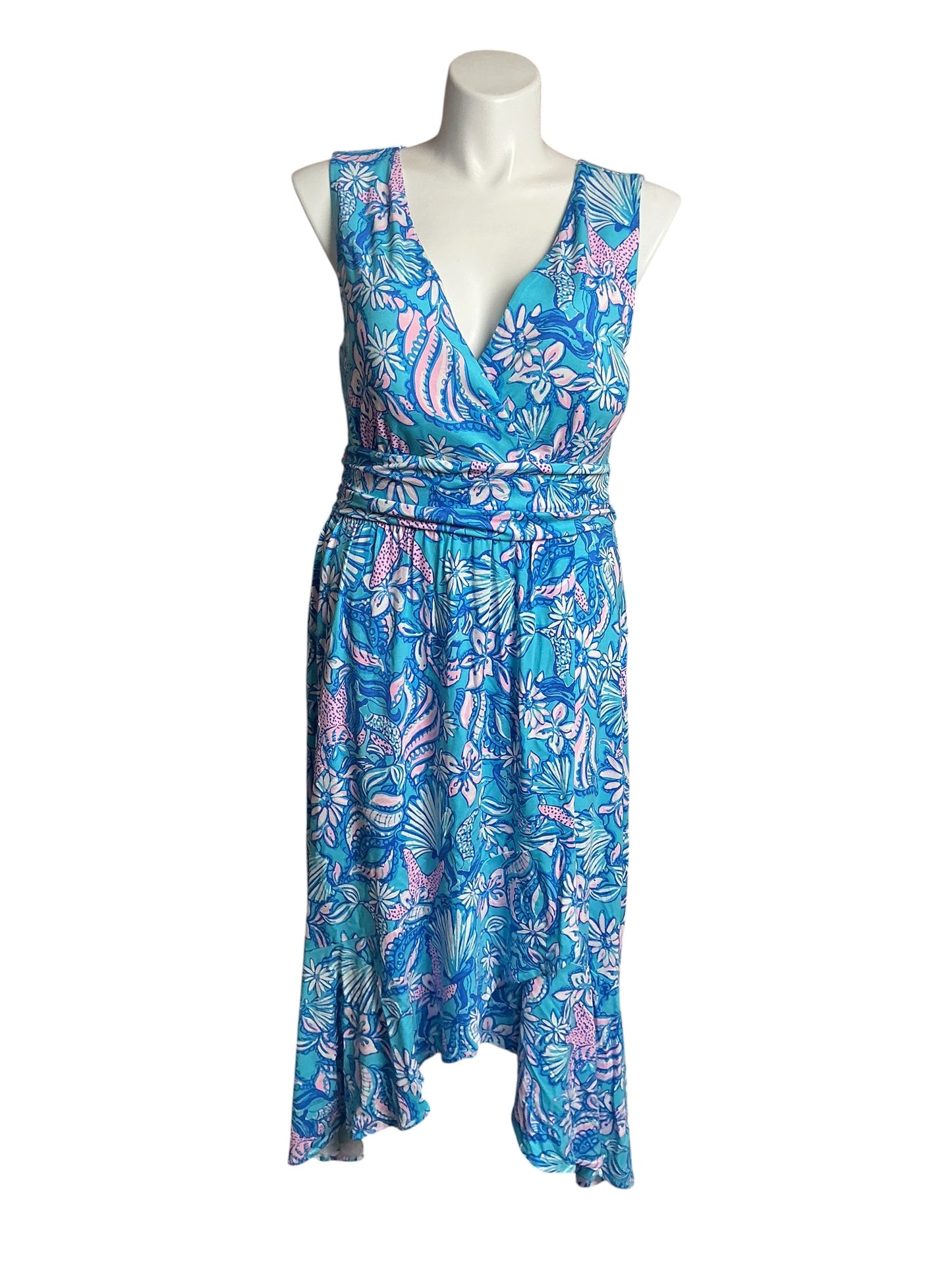 Lilly Pulitzer NWT Moana Maxi Dress Amalfi Blue Sound The Sirens - Size XL