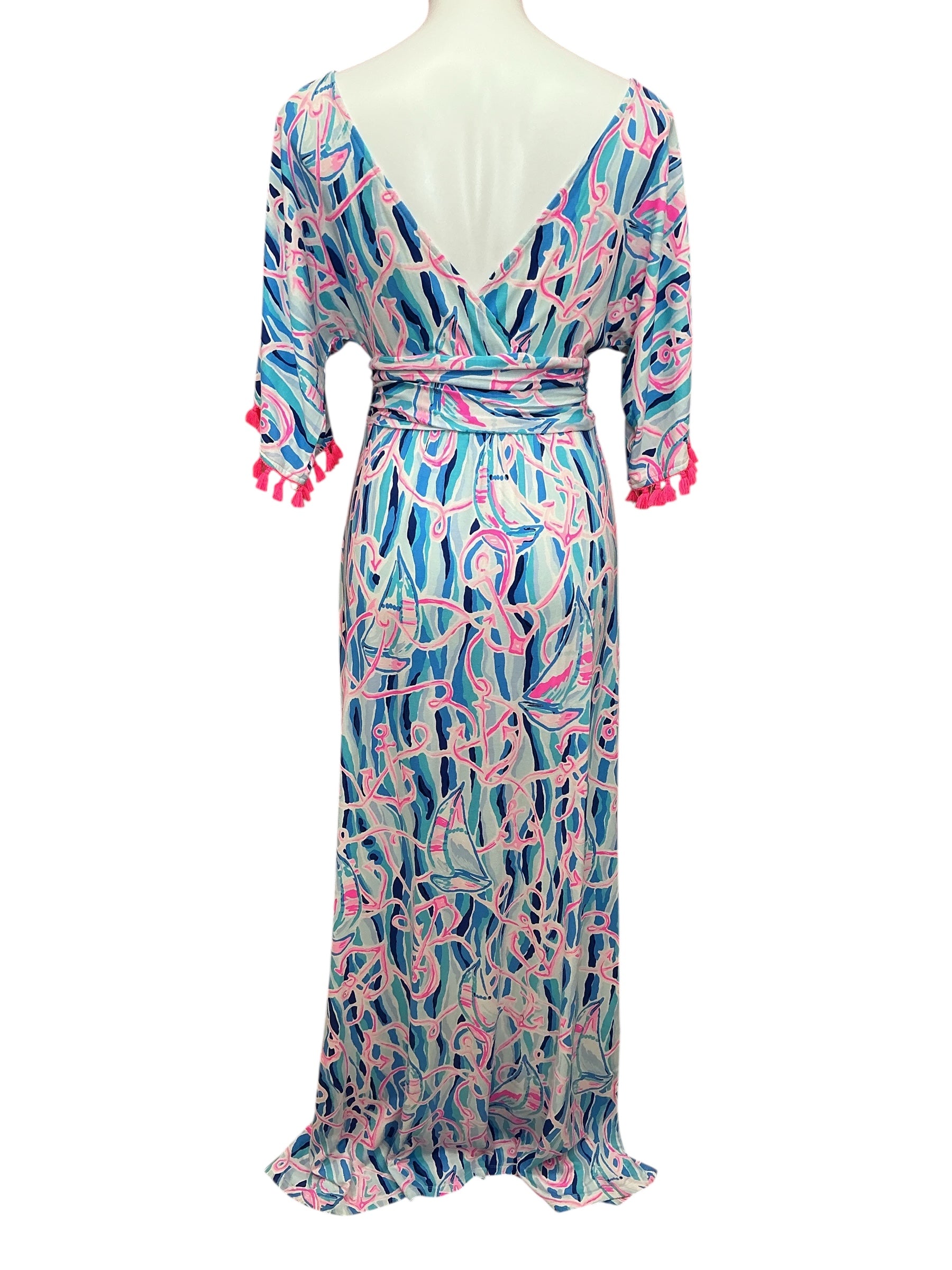 Lilly Pulitzer NWT  Parigi Maxi Dress Reel Nauti Skim Blue - Size XL