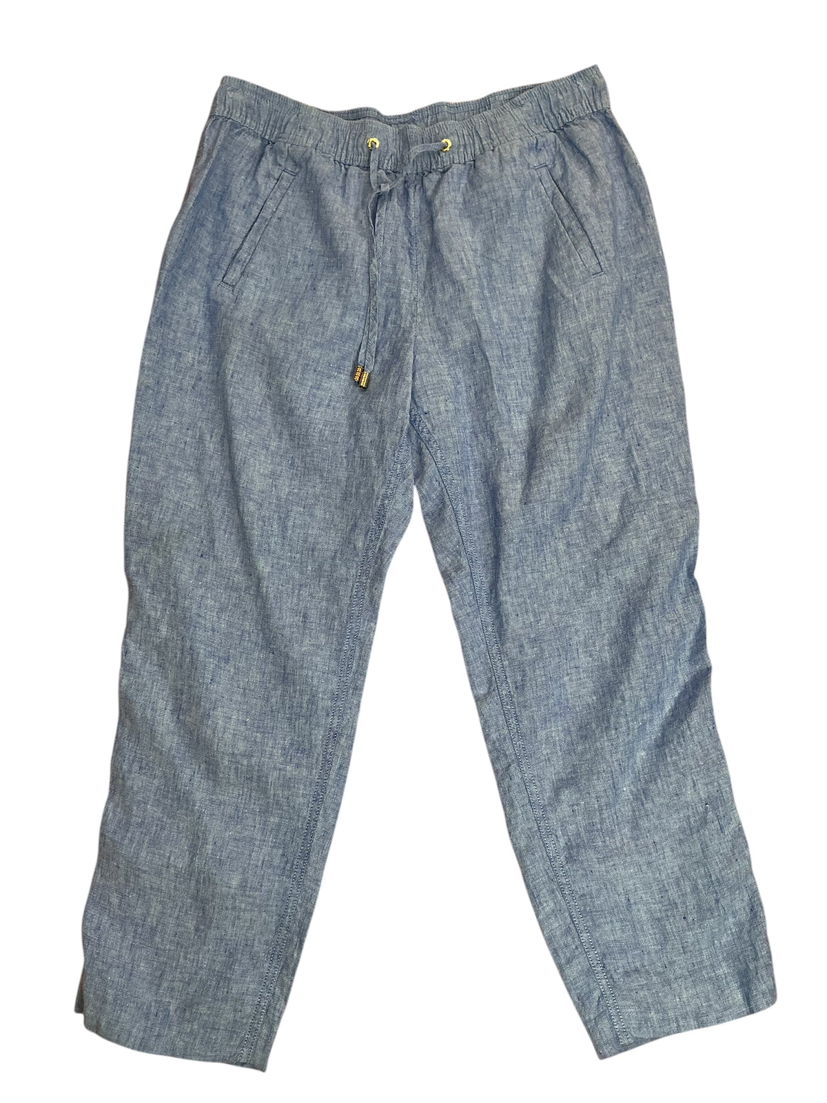 Lilly Pulitzer Taron Linen Pant Surf Blue Soleil Chambray - Size M