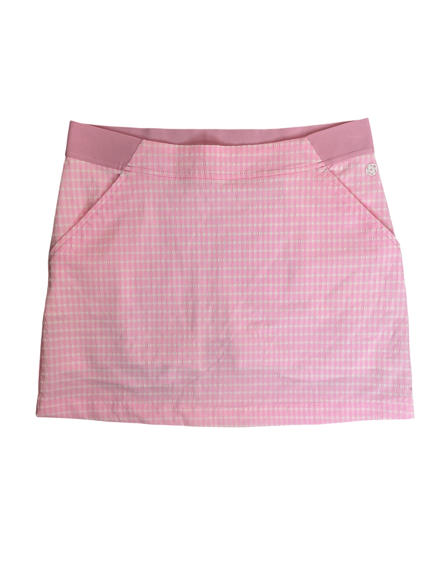 Lilly Pulitzer NWT Aona Skort UPF 50+ Conch Shell Pink Performance Gingham - Size 6