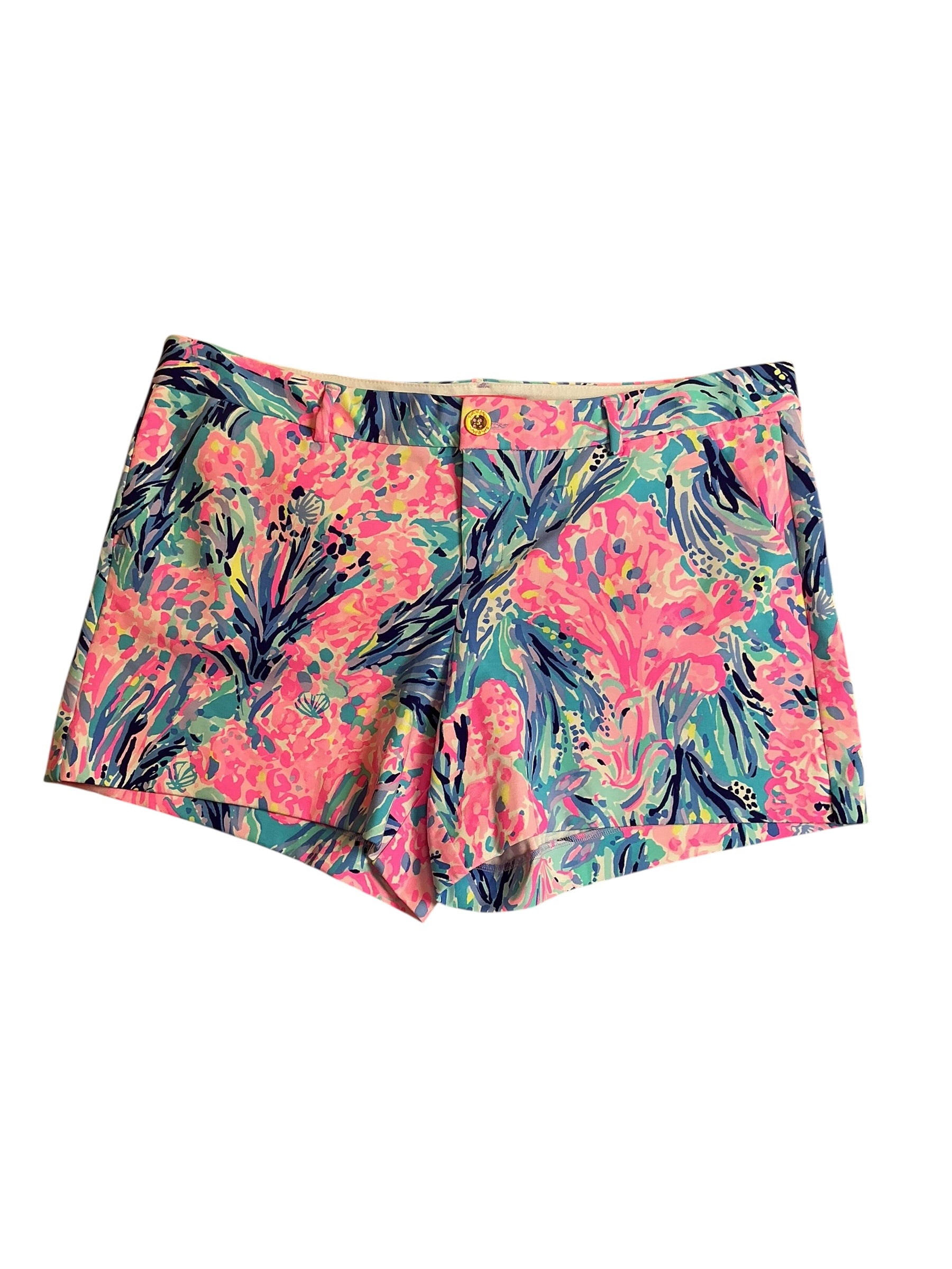 Lilly Pulitzer NWT Callahan Knit Short Periwinkle Purple Fan Sea Pants - Size 16