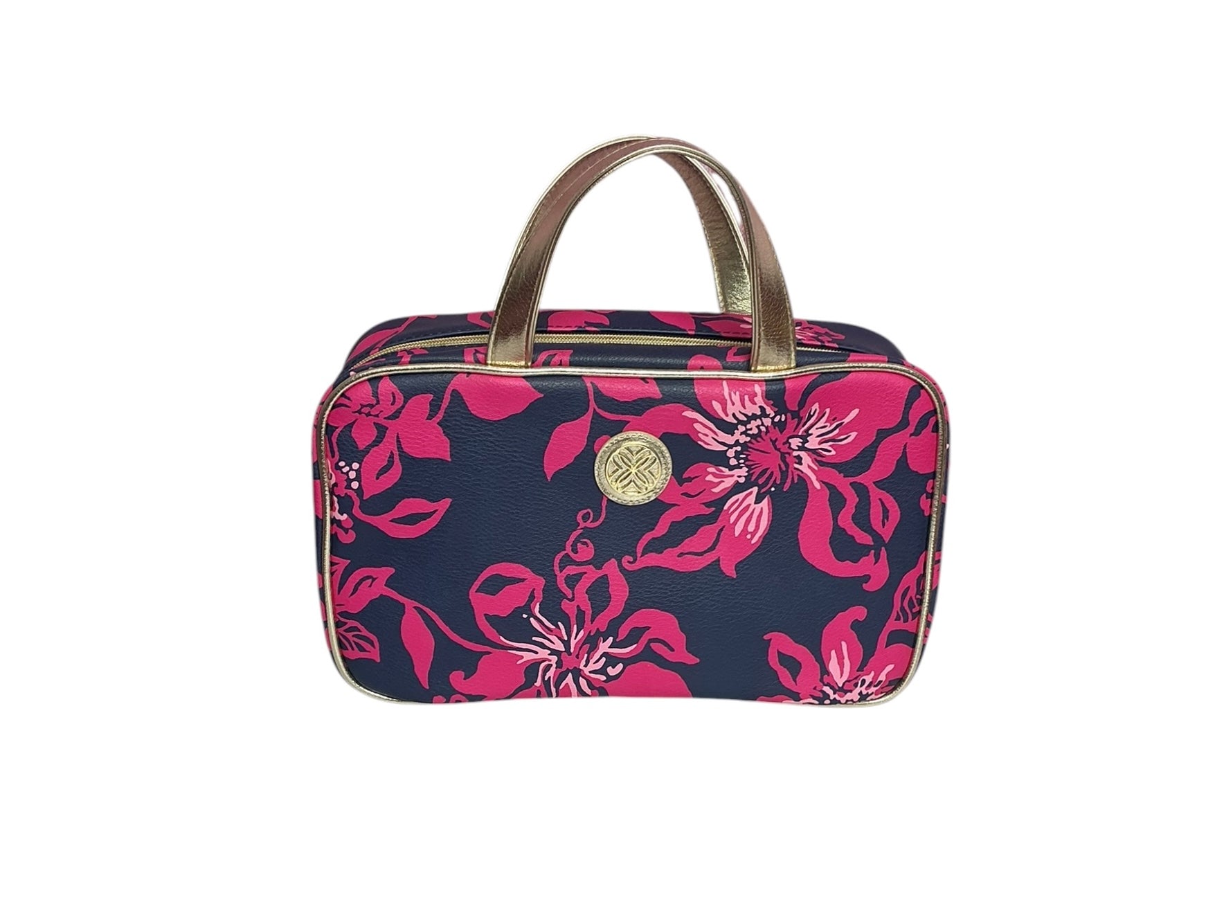 Lilly Pulitzer NWT GWP Makeup Case Low Tide Navy Lil Just Passion Throu