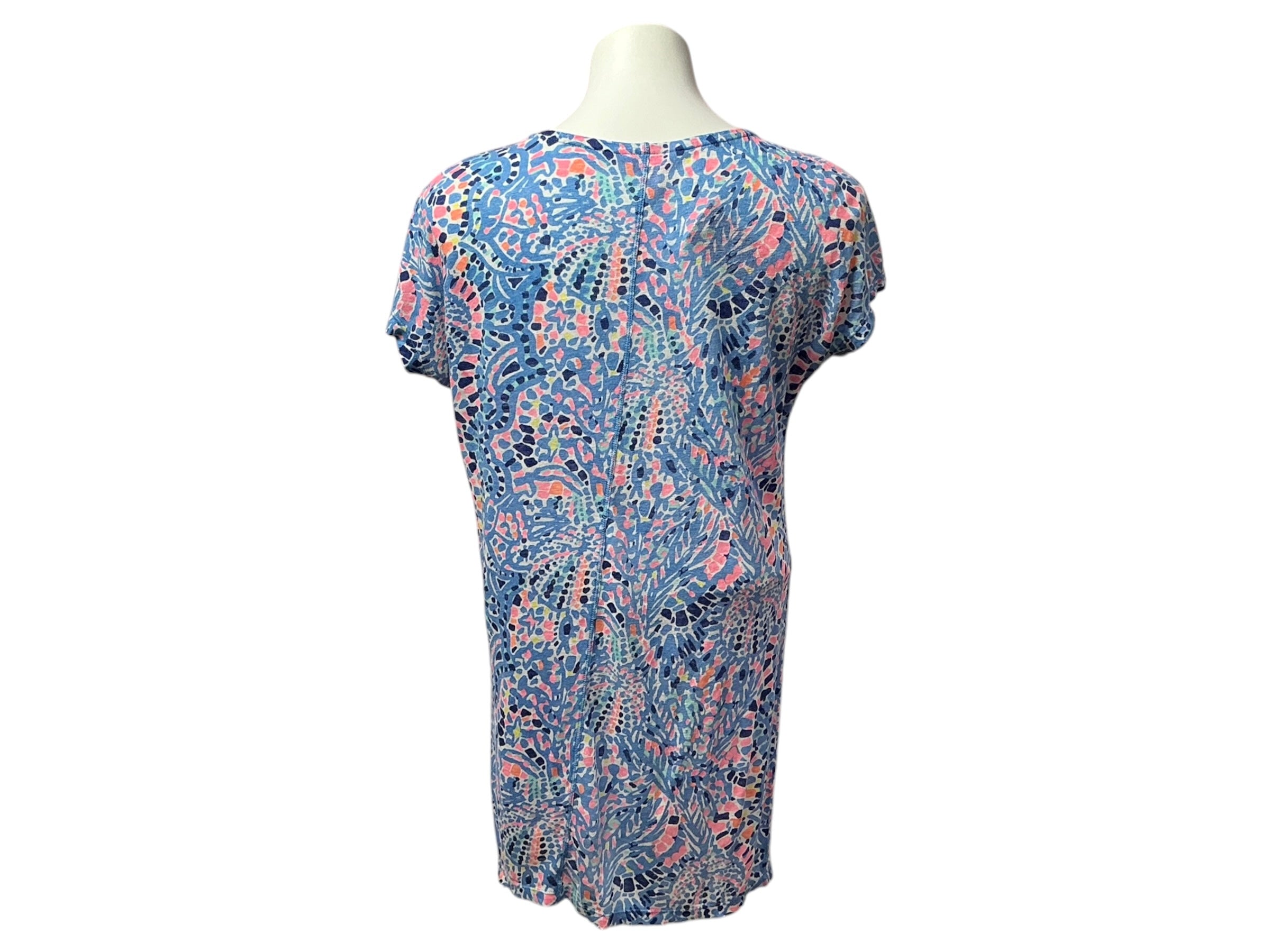 Lilly Pulitzer Duval Linen Dress Tic Tac Tile Allover - Size XS