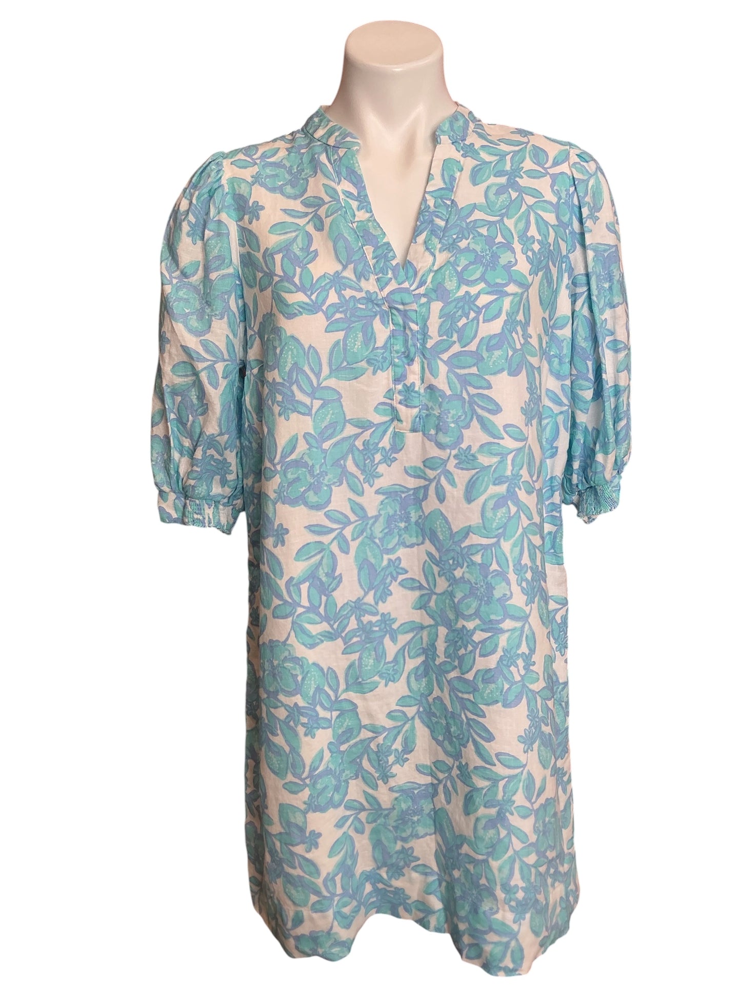 Lilly Pulitzer Mialeigh Linen Dress Simply The Zest Jacaranda Blue - Size 10