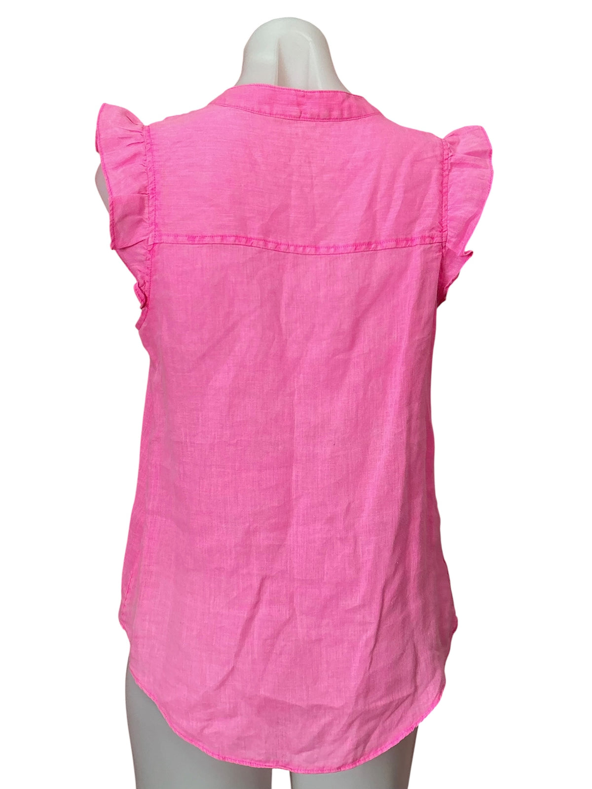 Lilly Pulitzer Briette Linen Button Down Top Pink Isle - Size S
