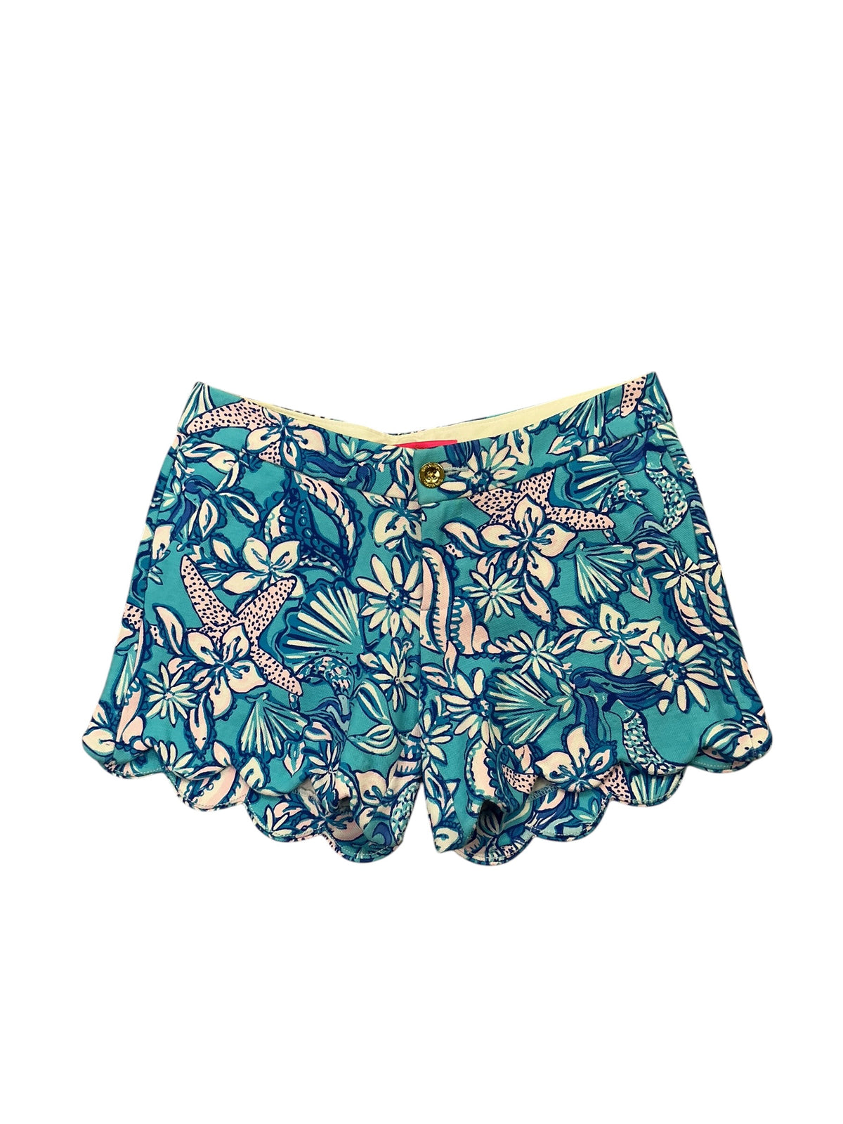 Lilly Pulitzer Buttercup Knit Shorts Amalfi Blue Sound The Sirens - Size 0