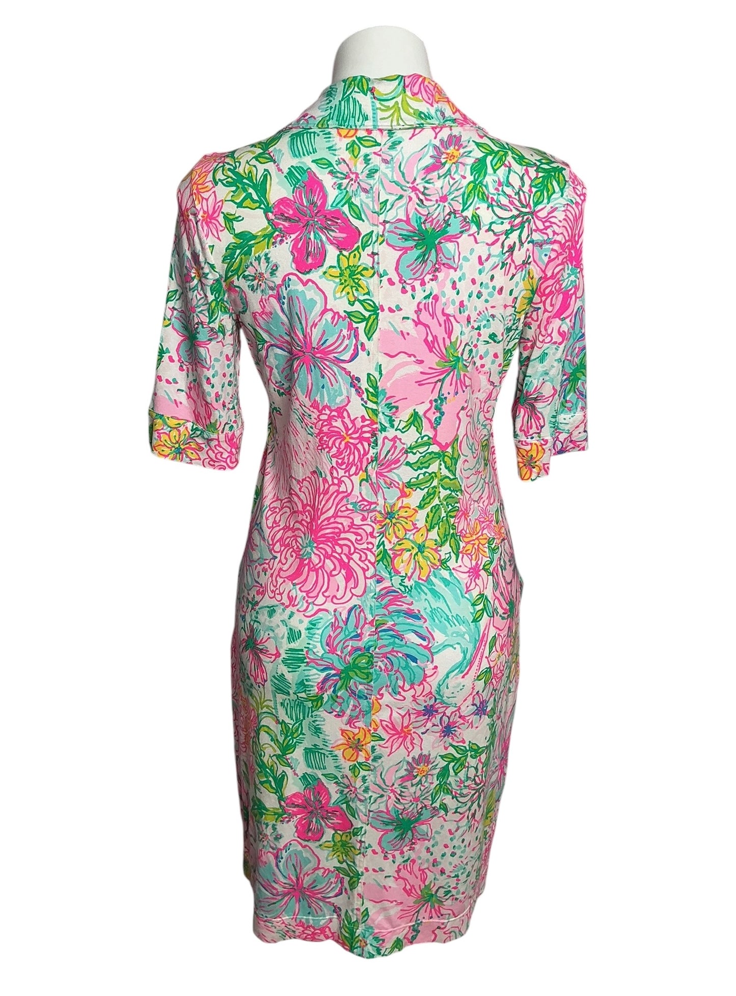Lilly Pulitzer Quincey UPF 50+ Knit Shift Dress Paradise Found - Size S