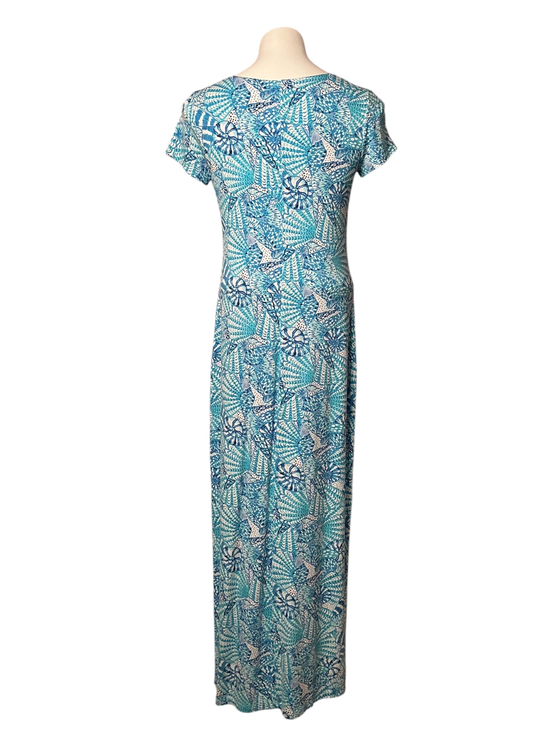 Lilly Pulitzer Sophiletta Maxi Dress Amalfi Blue By the Seashore Engineered - Size S