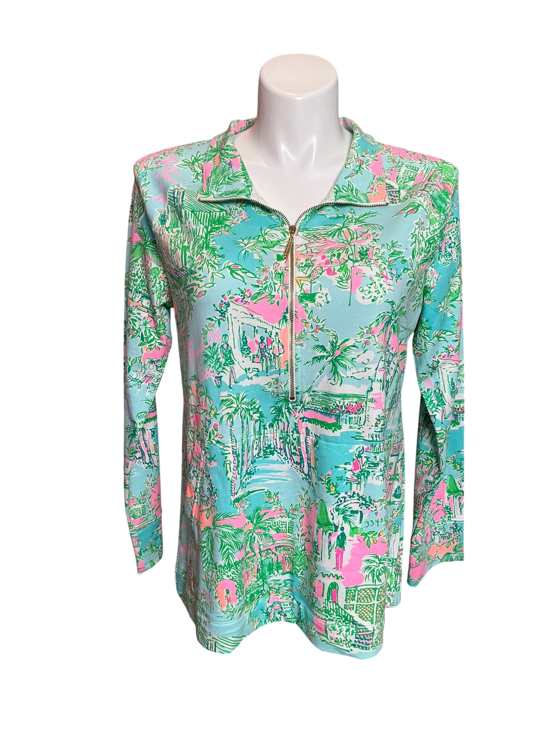 Lilly Pulitzer NWT UPF 50+ Skipper Popover Multi Lilly Loves Palm Beach - Size XL