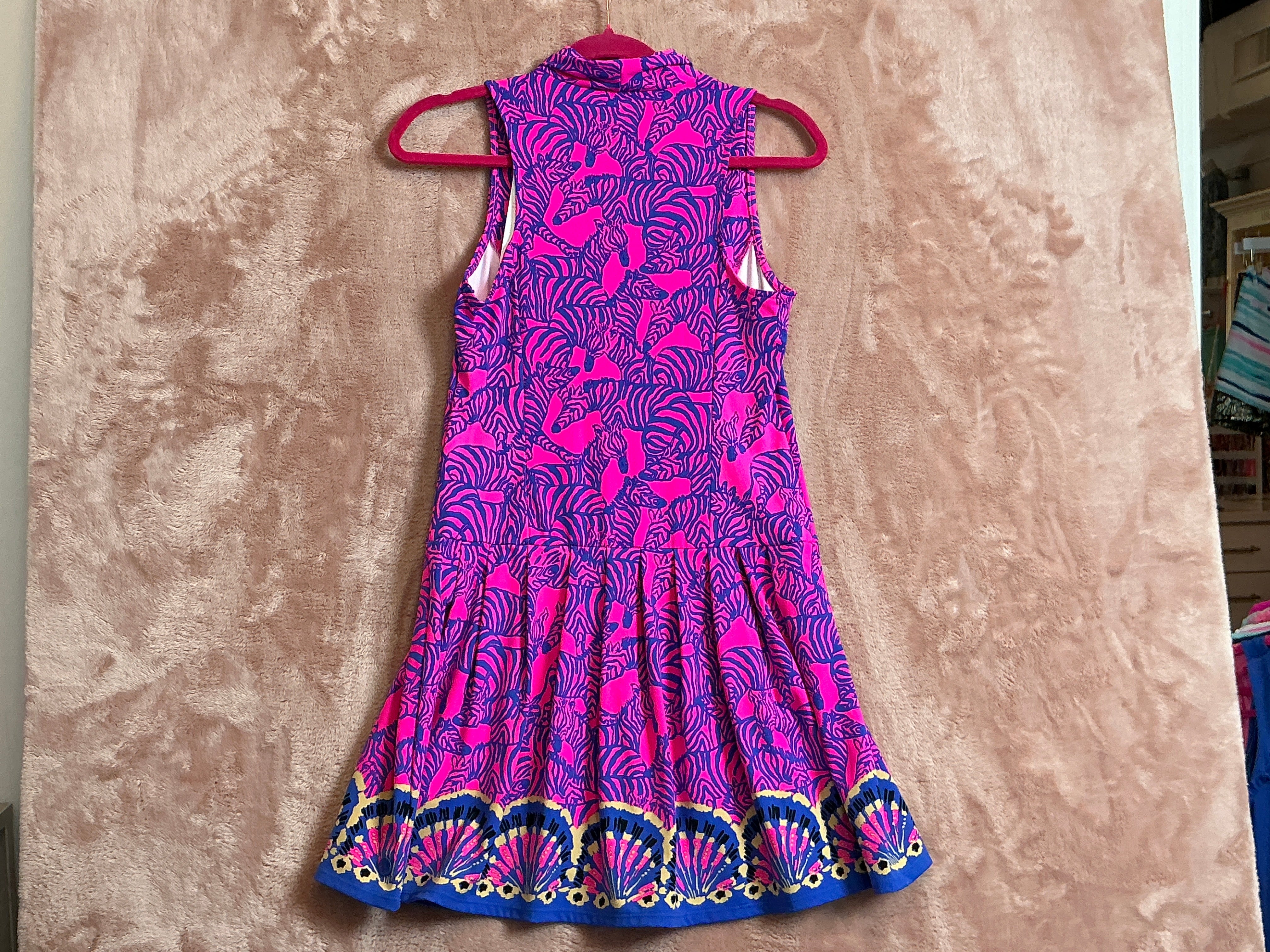Lilly Pulitzer NWT - Federica Dress UPF 50+ - Passion Fruit Pink Lil Wild Nights Engineered Luxletic Dress - Size XS