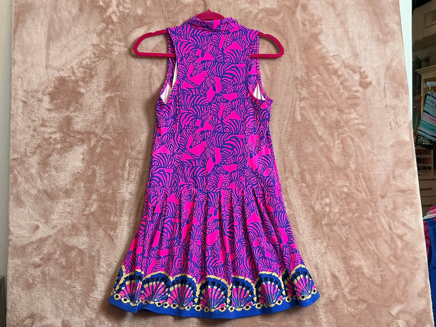 Lilly Pulitzer NWT - Federica Dress UPF 50+ - Passion Fruit Pink Lil Wild Nights Engineered Luxletic Dress - Size XS