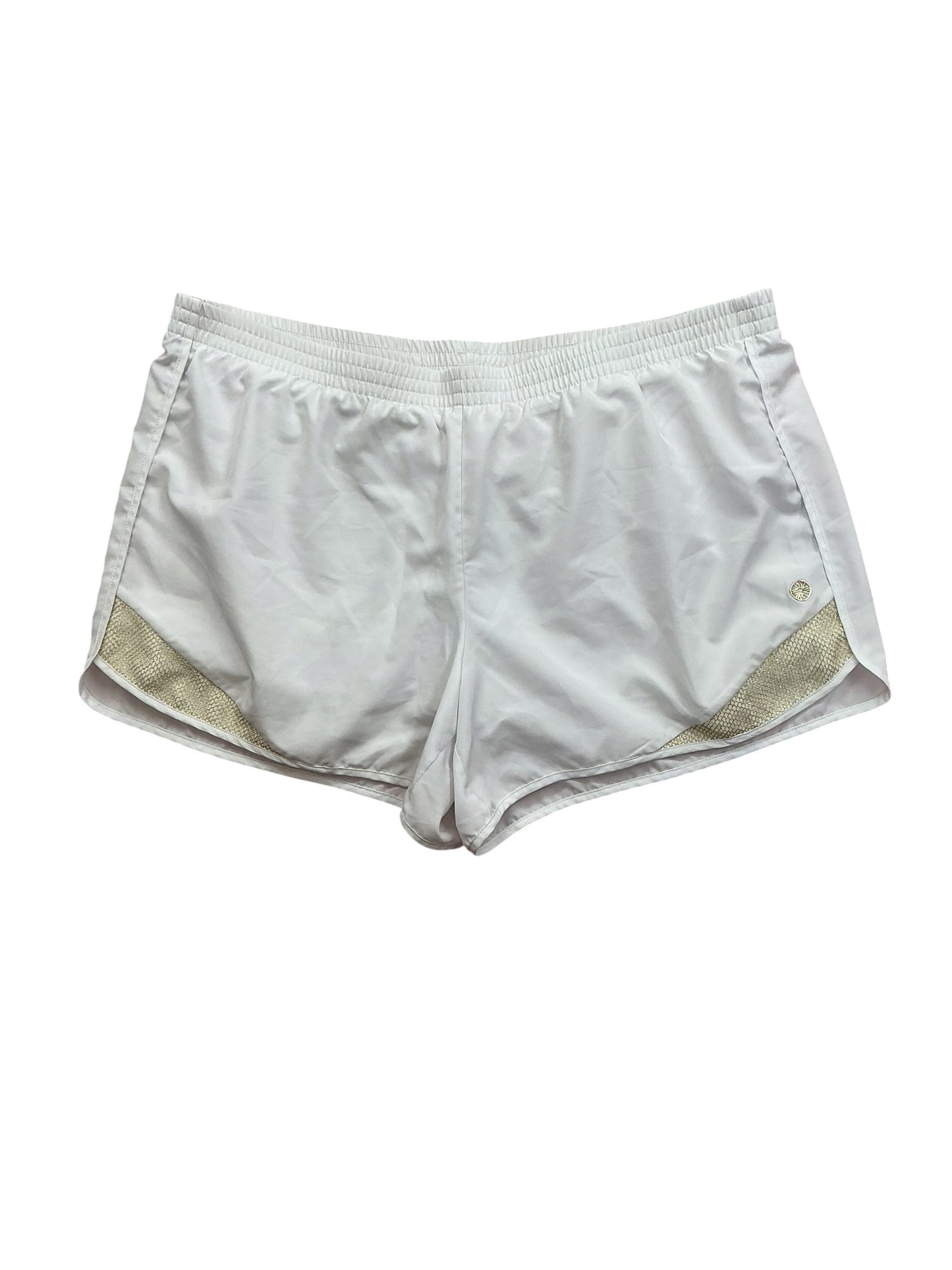 Lilly Pulitzer Luxletic Ocean Trail Shorts Resort White Gold Trim - Size XL