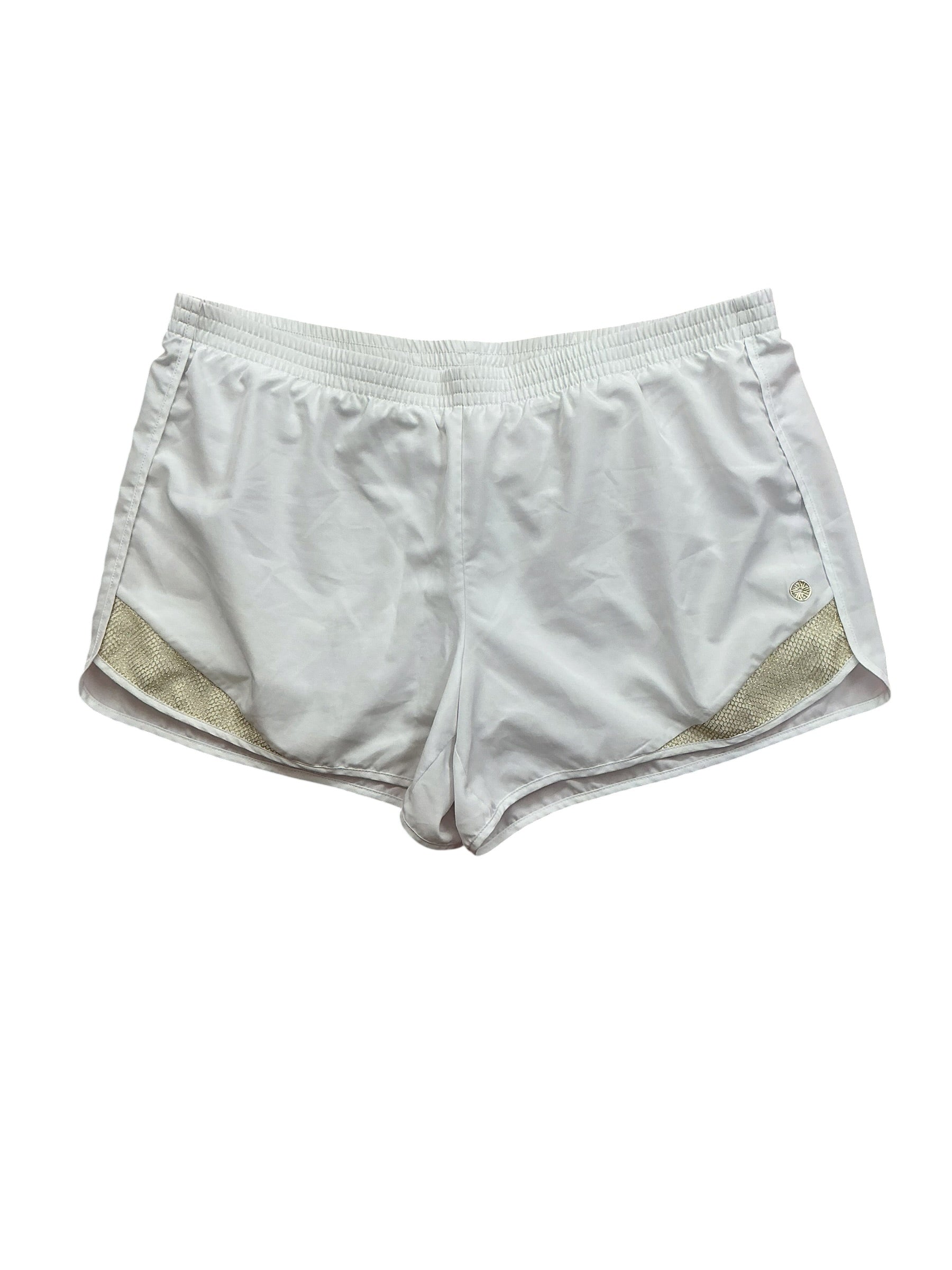 Lilly Pulitzer Luxletic Ocean Trail Shorts Resort White Gold Trim - Size XL