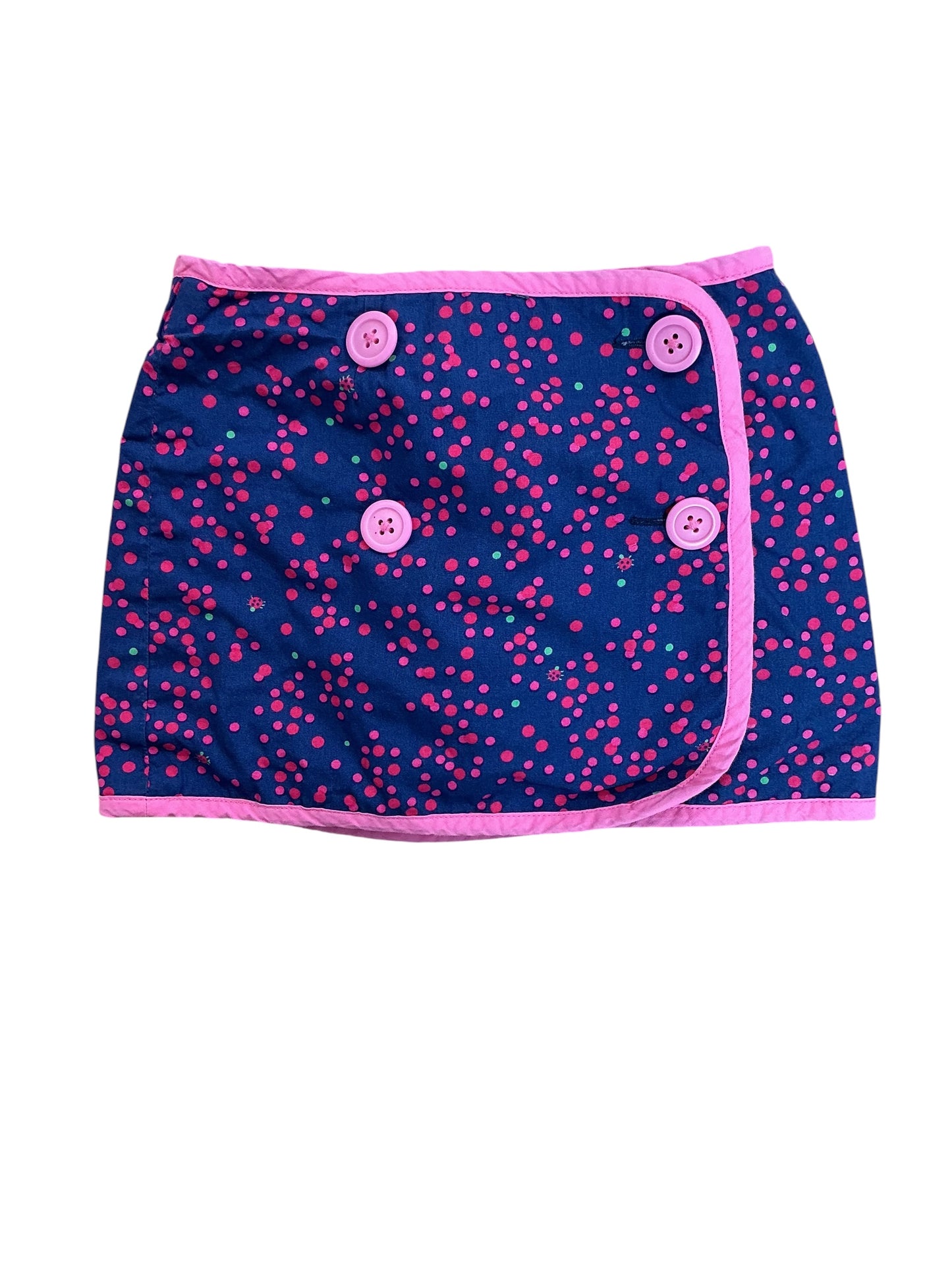 Lilly Pulitzer Kids Girls Haddie Embroidered Reversible Skirt Aegean Navy Elefrance - Size 2T