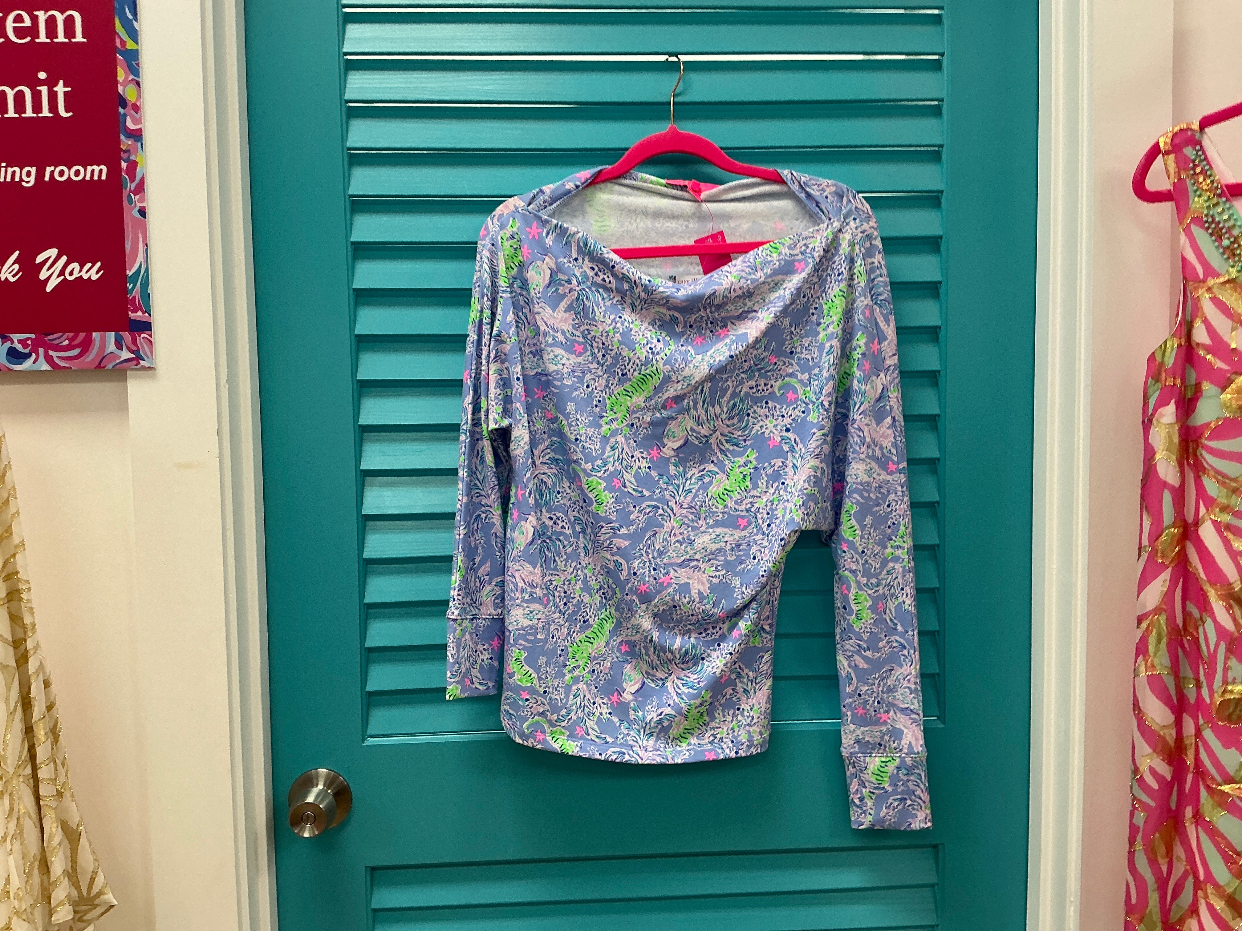 Lilly Pulitzer NWT Sheera Top Blue Peri The Turtle Package - Size S