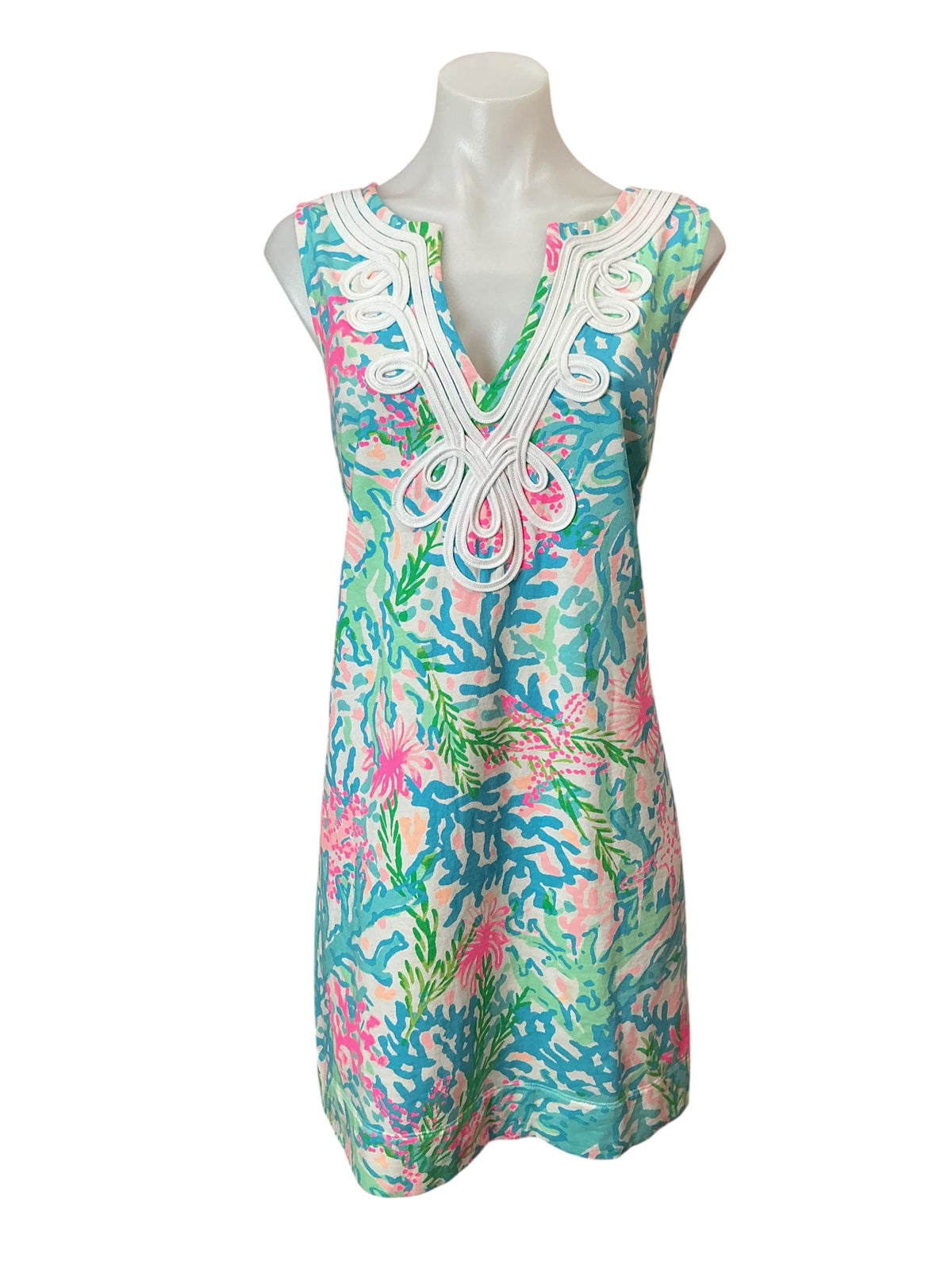Lilly Pulitzer Harper Shift Dress Multi Coral Bay - Size L