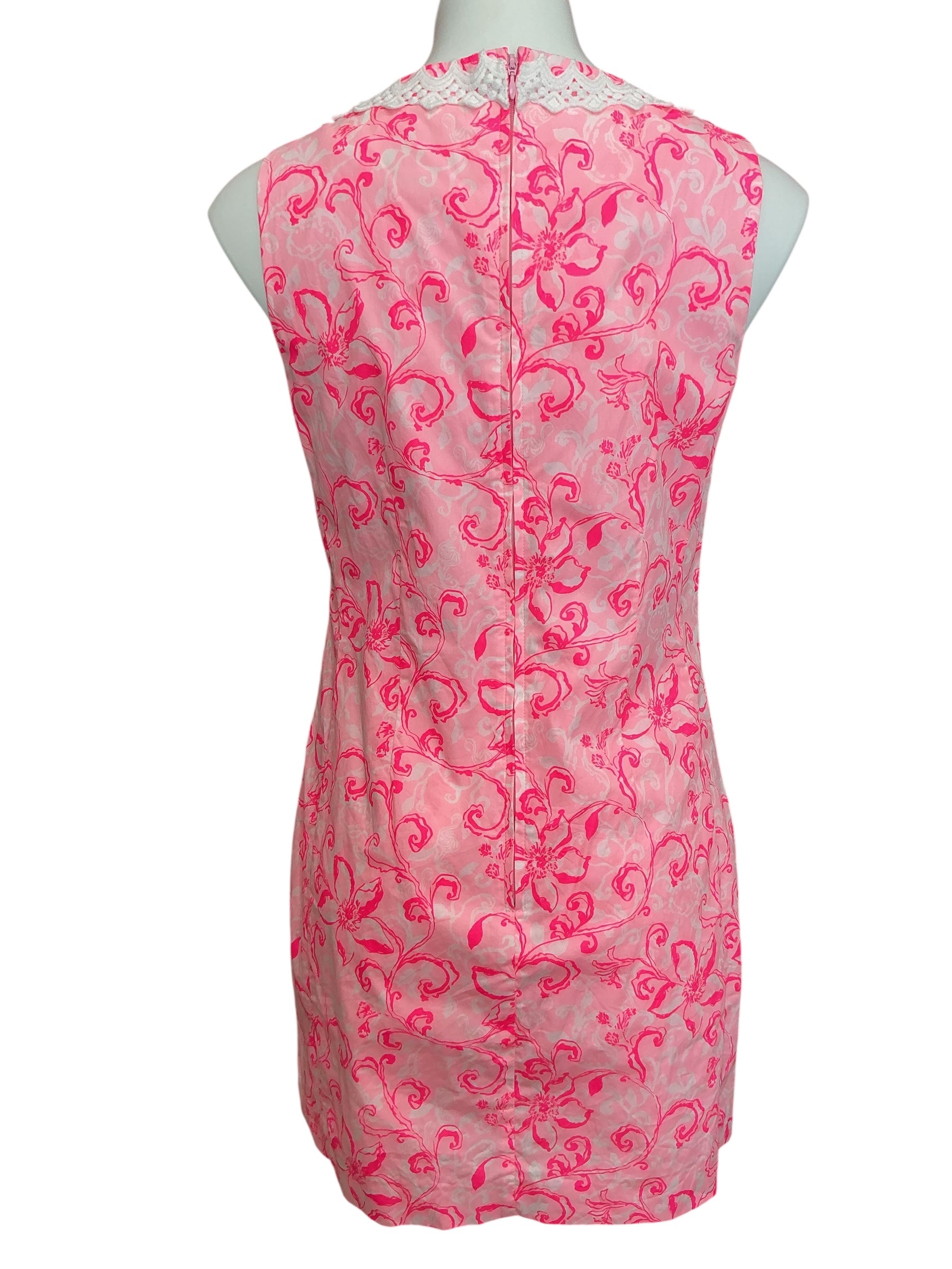 Lilly Pulitzer Ginge Shift Romper Conch Shell Pink Flamingle Garden - Size 8